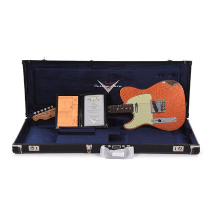 Fender Custom Shop 1961 Telecaster "Chicago Special" LEFTY Heavy Relic Faded Candy Tangerine Sparkle w/Roasted Neck Electric Guitars / Solid Body