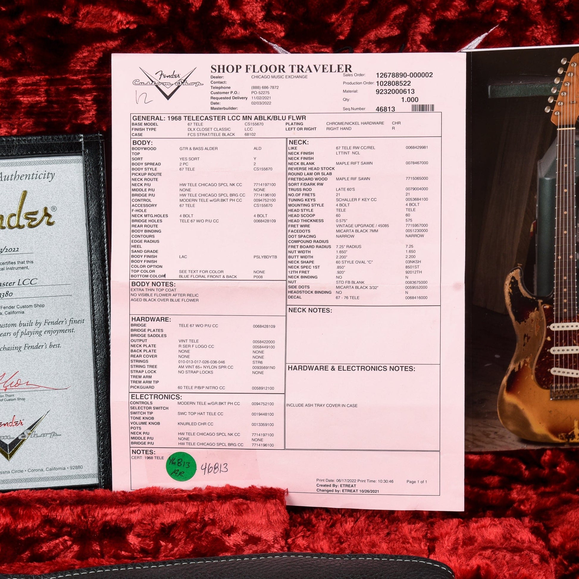 Fender Custom Shop "Chicago Special" '68 Telecaster Deluxe Closet Classic Aged Black Over Pink Paisley 2022 Electric Guitars / Solid Body