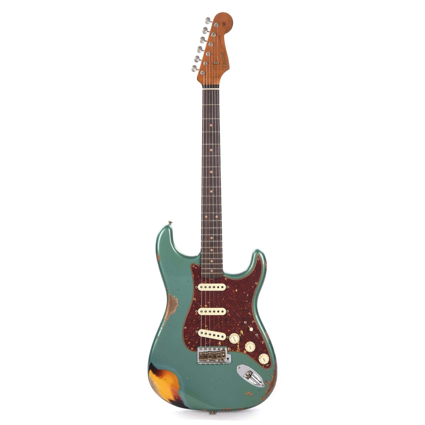 Fender Custom Shop Limited Edition Roasted 1961 Stratocaster Super Heavy Relic RW Aged Sherwood Green Over 3-Color Sunburst Electric Guitars / Solid Body