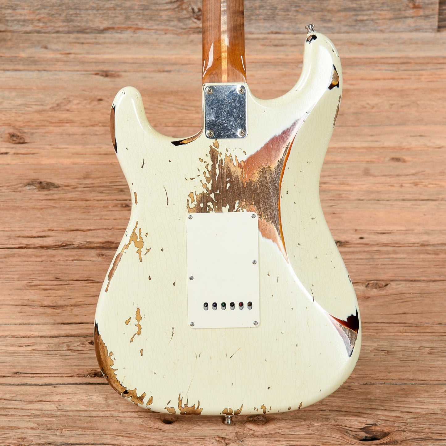 Fender Custom Shop Sweetwater Dealer Select Stratocaster Heavy Relic Olympic White Over Sunburst 2019 Electric Guitars / Solid Body