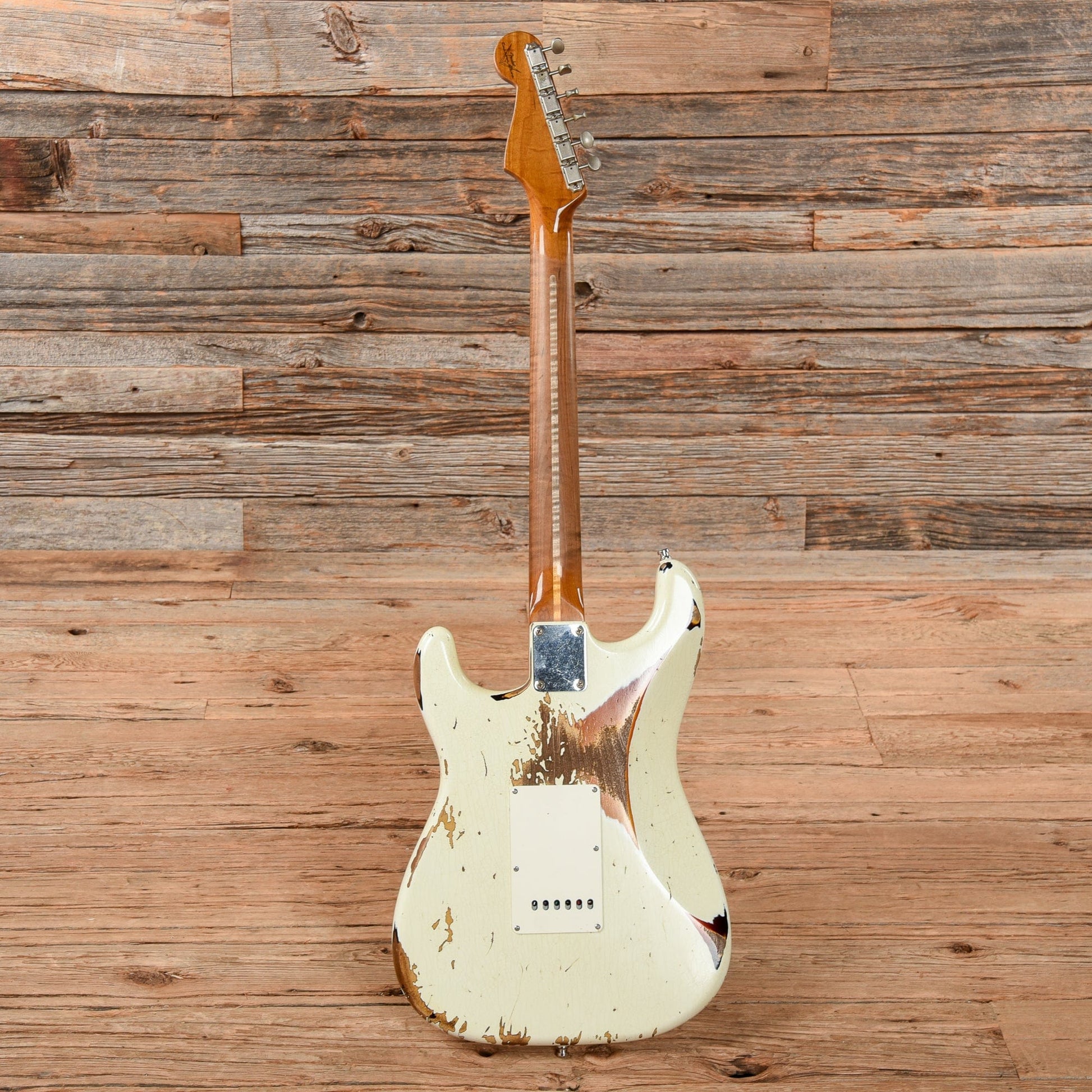 Fender Custom Shop Sweetwater Dealer Select Stratocaster Heavy Relic Olympic White Over Sunburst 2019 Electric Guitars / Solid Body