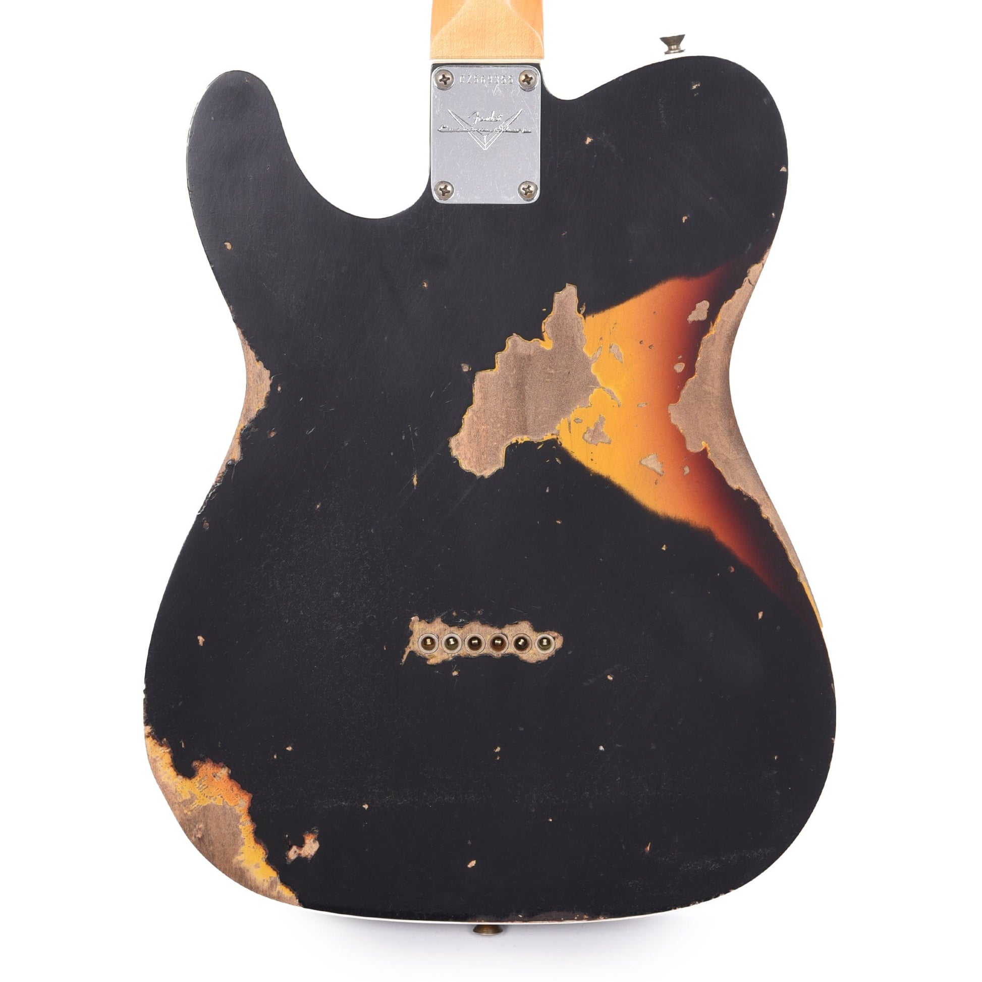 Fender Custom Shop Time Machine 1960 Telecaster Custom Heavy Relic RW Aged Black Over Chocolate 3-Color Sunburst Electric Guitars / Solid Body