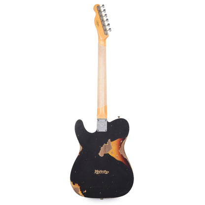 Fender Custom Shop Time Machine 1960 Telecaster Custom Heavy Relic RW Aged Black Over Chocolate 3-Color Sunburst Electric Guitars / Solid Body