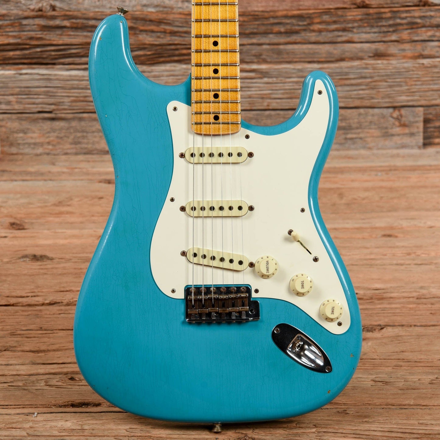 Fender Custom Shop WW10 '55 Stratocaster Journeyman Relic Faded Taos Turquoise 2015 Electric Guitars / Solid Body