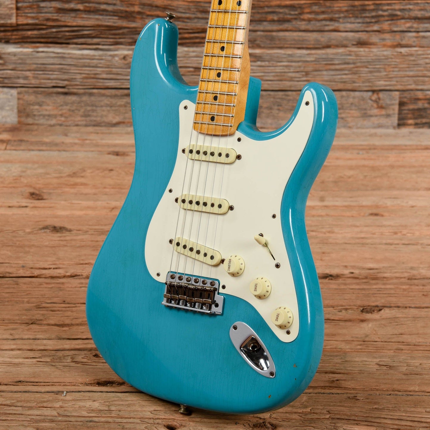 Fender Custom Shop WW10 '55 Stratocaster Journeyman Relic Faded Taos Turquoise 2015 Electric Guitars / Solid Body