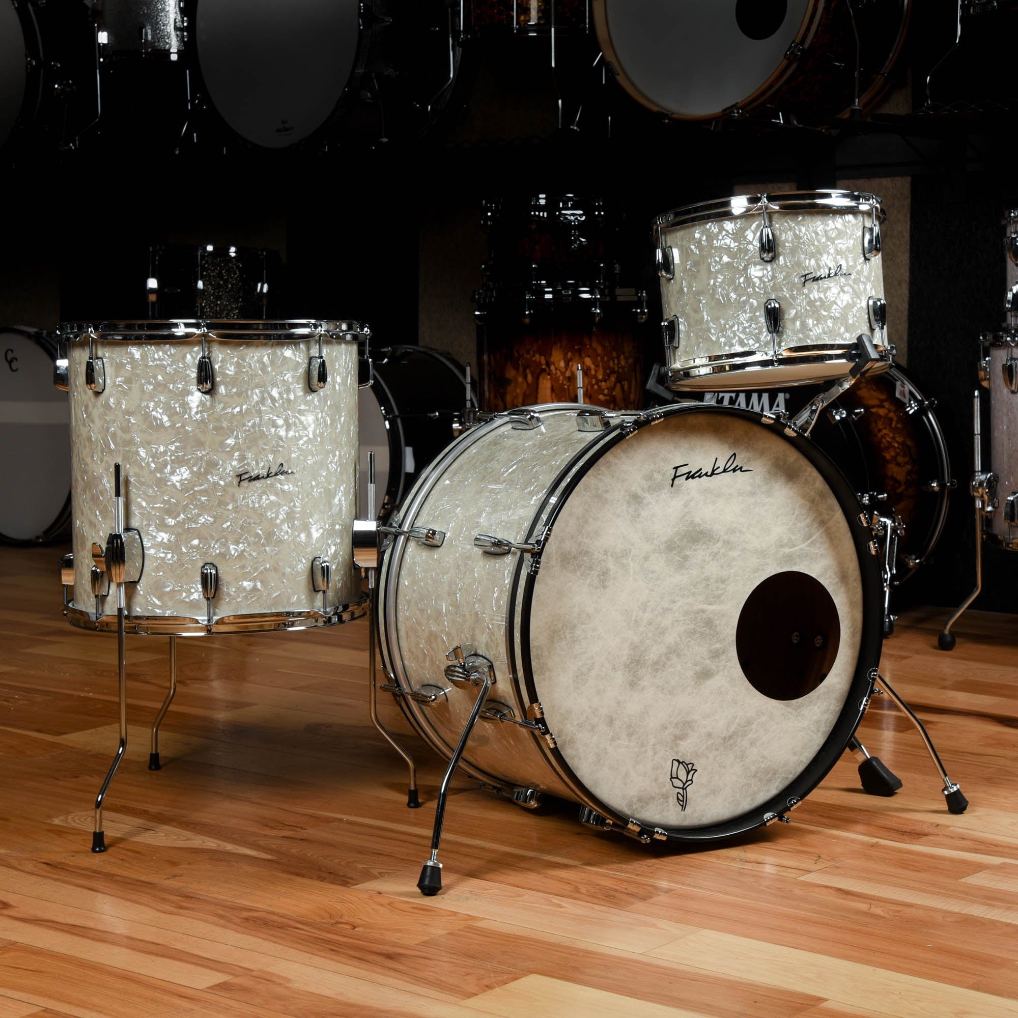 Franklin Drum Co. 13/16/22 3pc. Mahogany Drum Kit Vintage Pearl Drums and Percussion / Acoustic Drums / Full Acoustic Kits