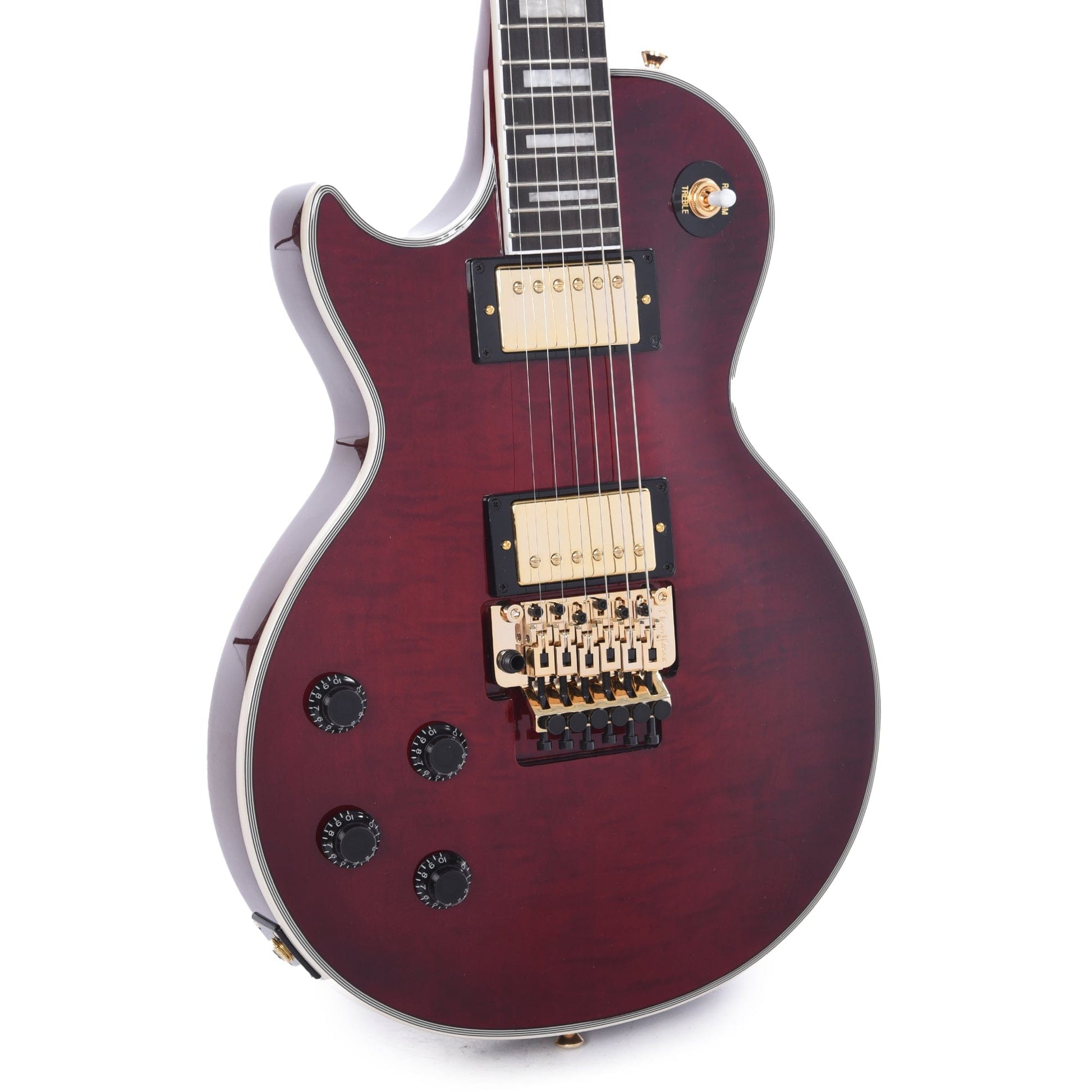 Epiphone Artist Alex Lifeson Les Paul Custom Axcess LEFTY Quilt Ruby Electric Guitars / Solid Body