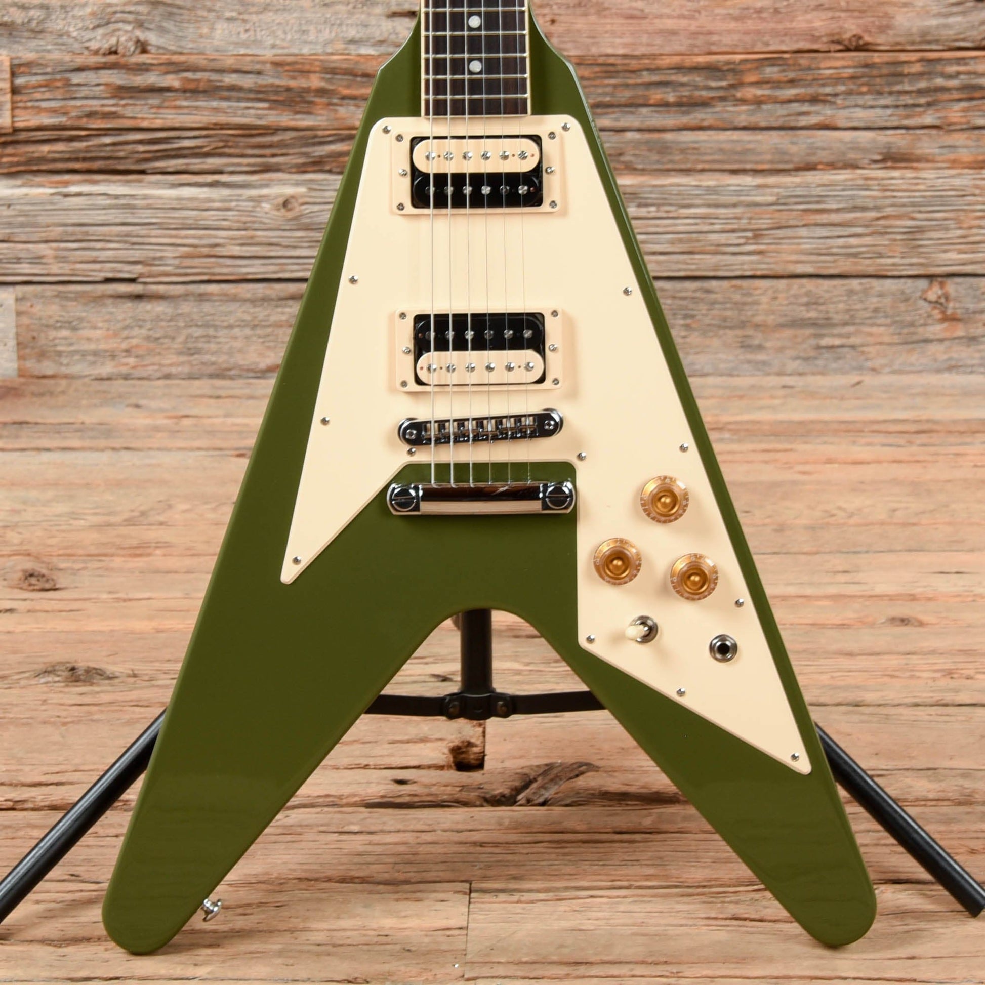 Gibson 70s Flying V Olive Drab 2021 Electric Guitars / Solid Body