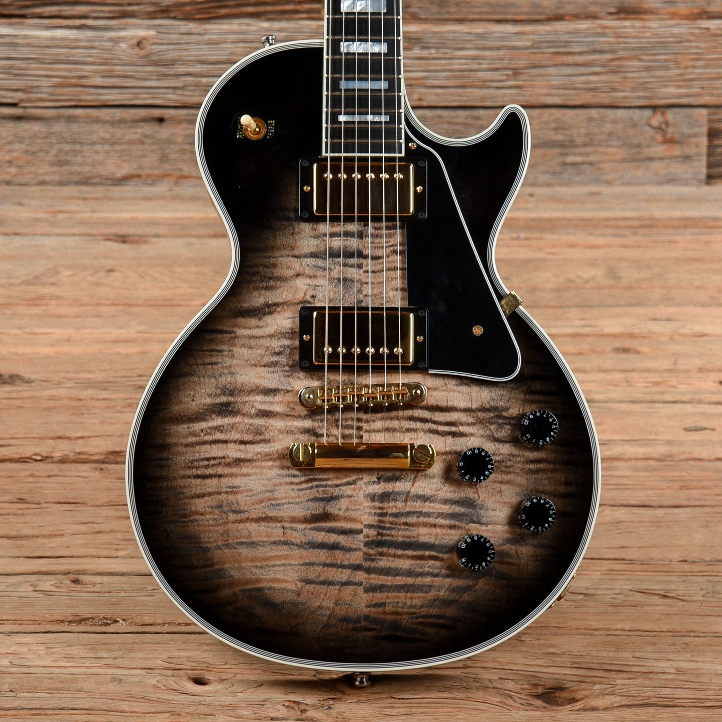 Gibson Custom Shop Les Paul Custom Figured Tranparent Black Burst 2015 Electric Guitars / Solid Body