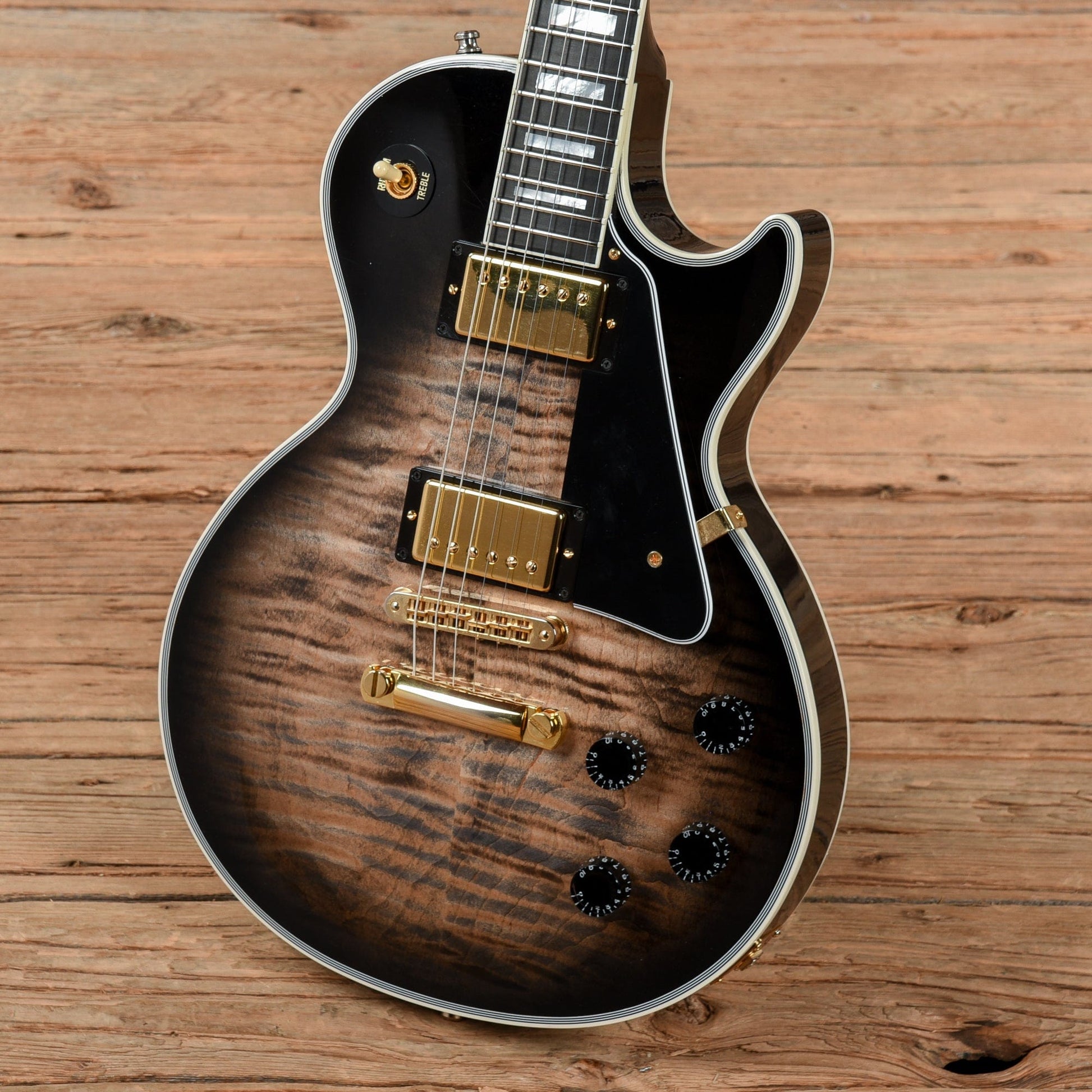 Gibson Custom Shop Les Paul Custom Figured Tranparent Black Burst 2015 Electric Guitars / Solid Body