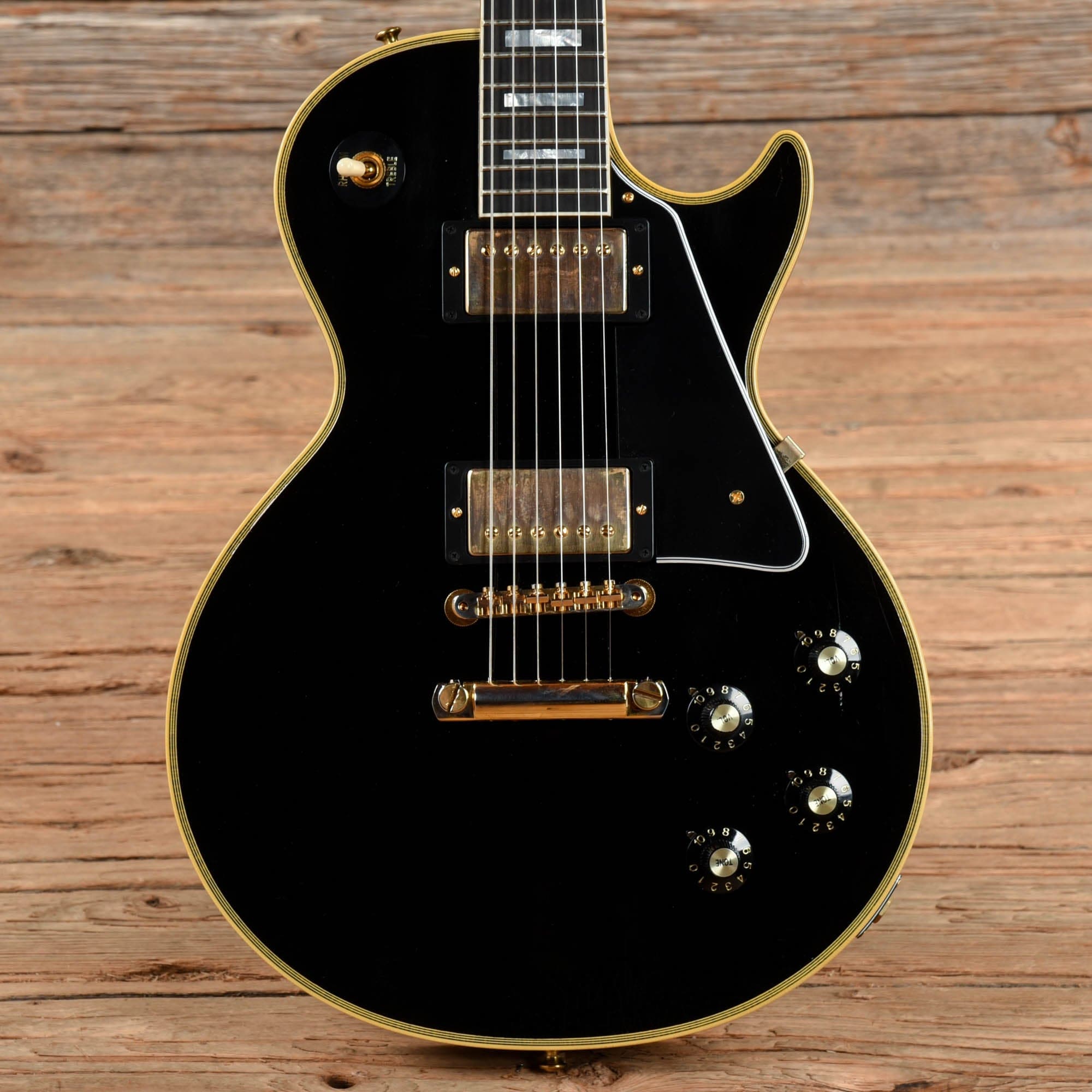 Gibson Custom Shop Murphy Lab 68 Les Paul Custom Reissue Ultra Light Aged Ebony Electric Guitars / Solid Body