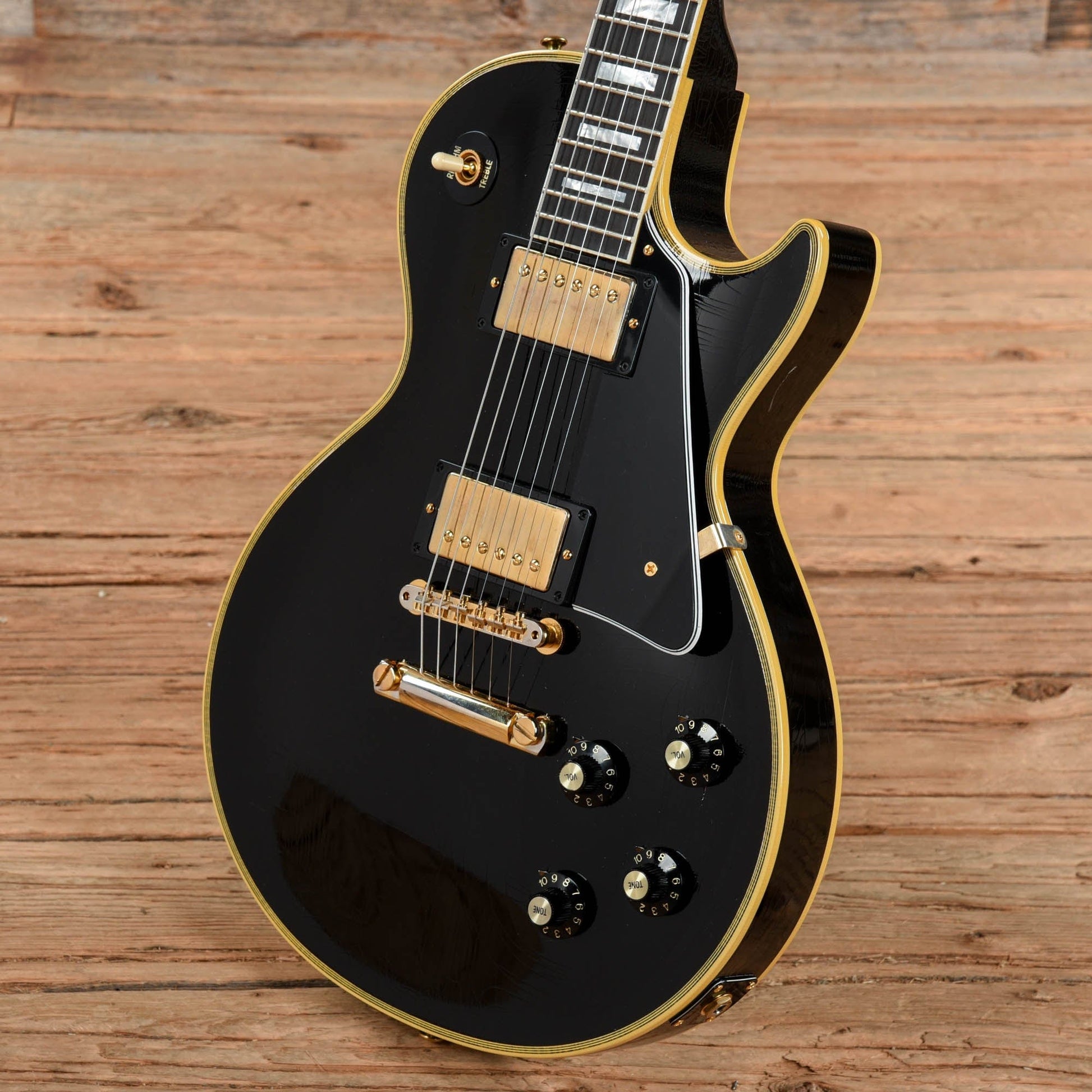 Gibson Custom Shop Murphy Lab 68 Les Paul Custom Reissue Ultra Light Aged Ebony Electric Guitars / Solid Body