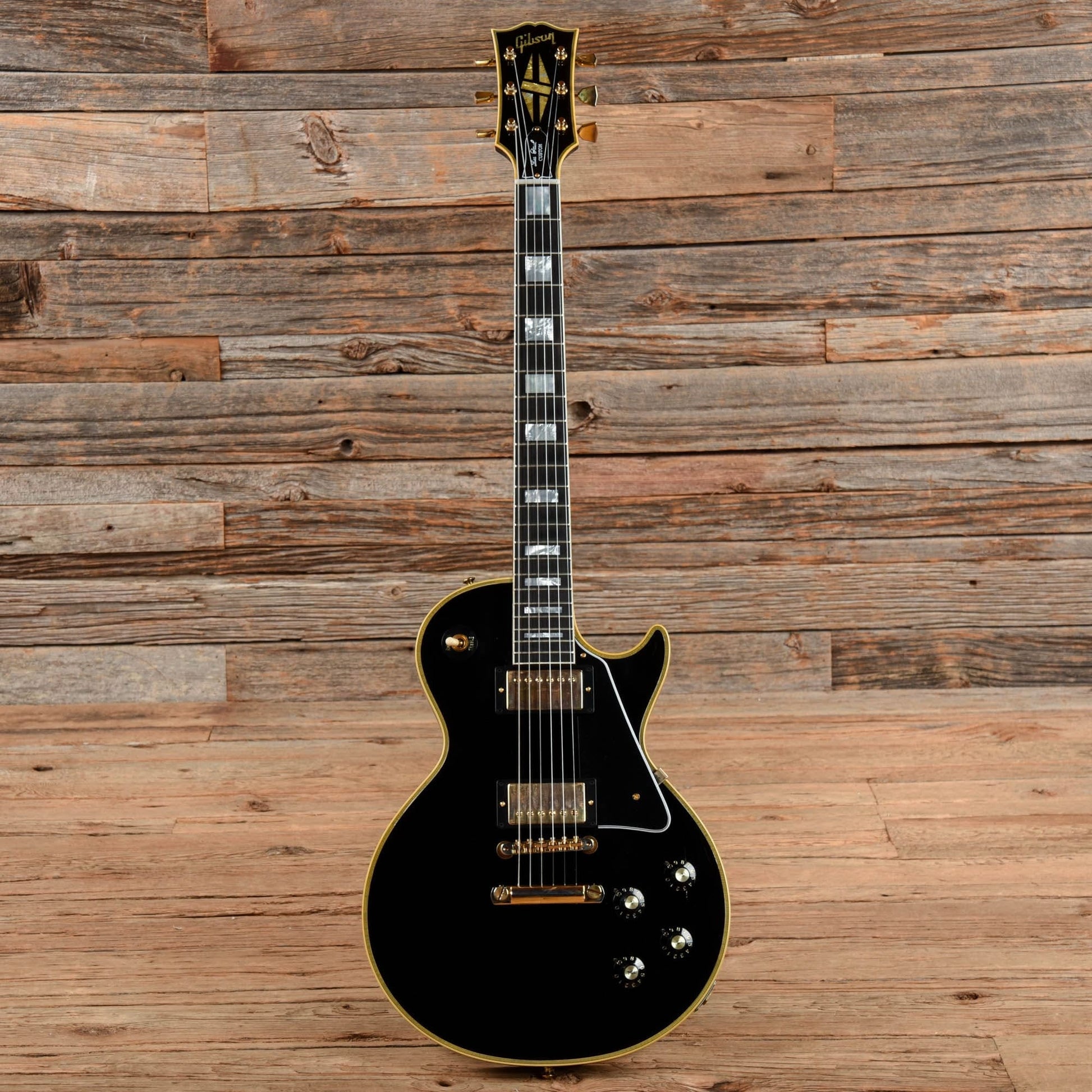 Gibson Custom Shop Murphy Lab 68 Les Paul Custom Reissue Ultra Light Aged Ebony Electric Guitars / Solid Body