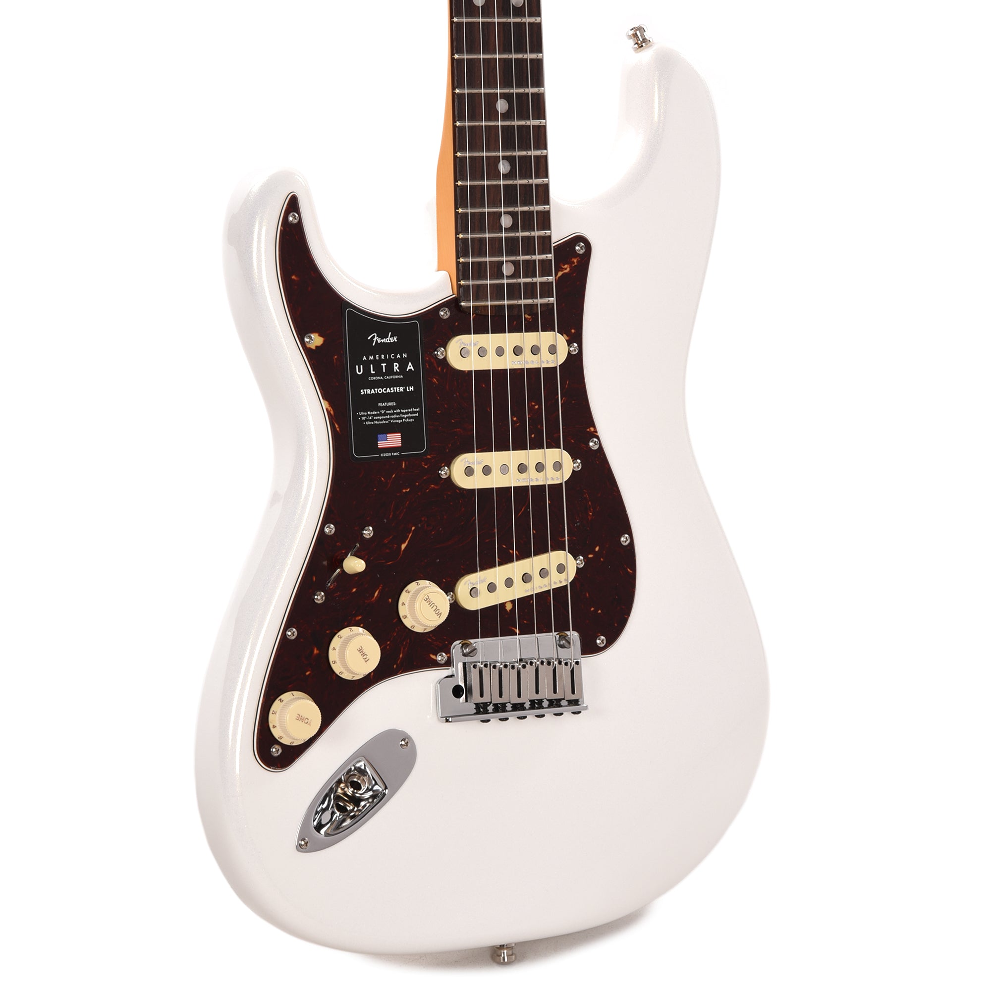 Fender American Ultra Stratocaster Arctic Pearl LEFTY