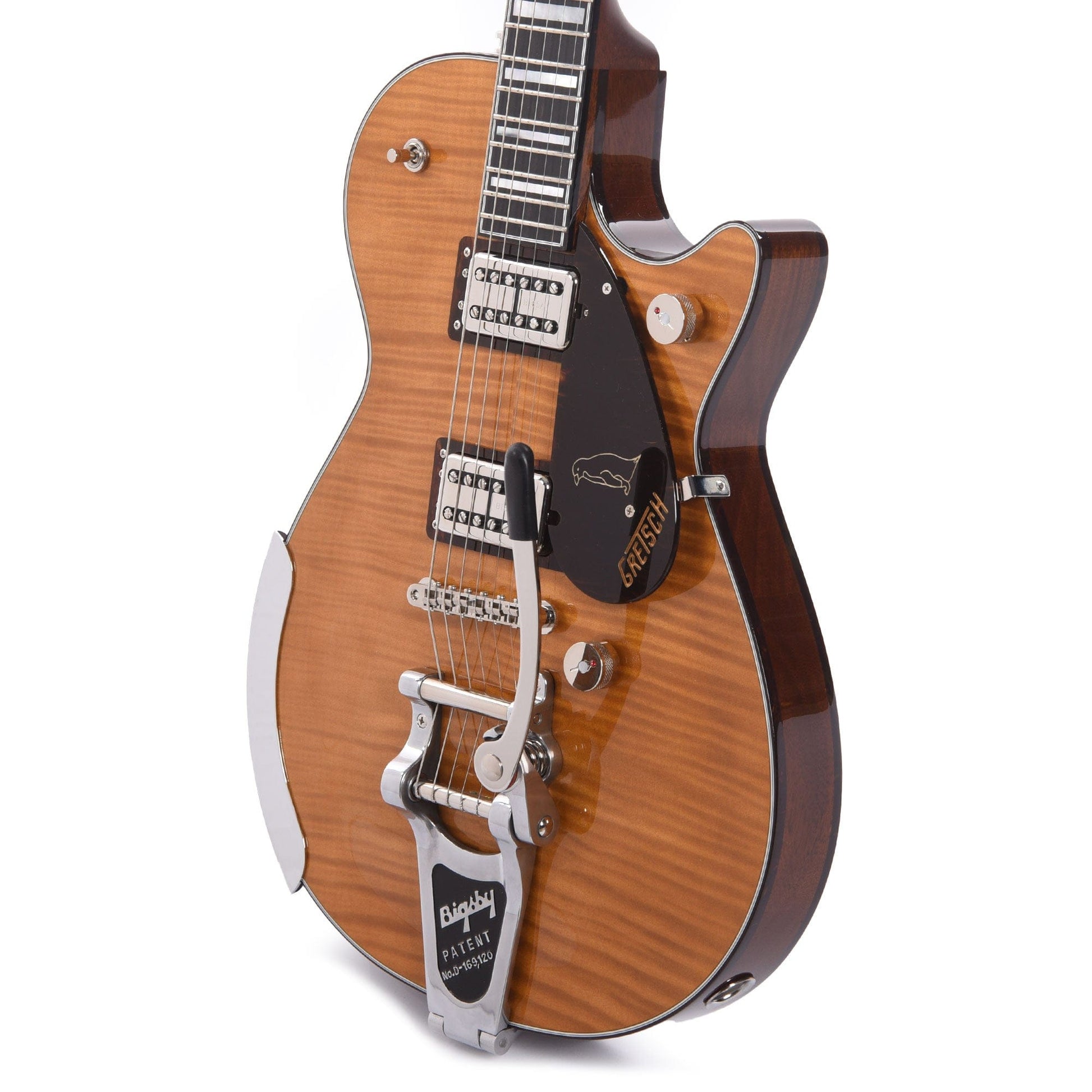 Gretsch G6134TFM-NH Nigel Hendroff Signature Penguin Amber Flame Electric Guitars / Solid Body