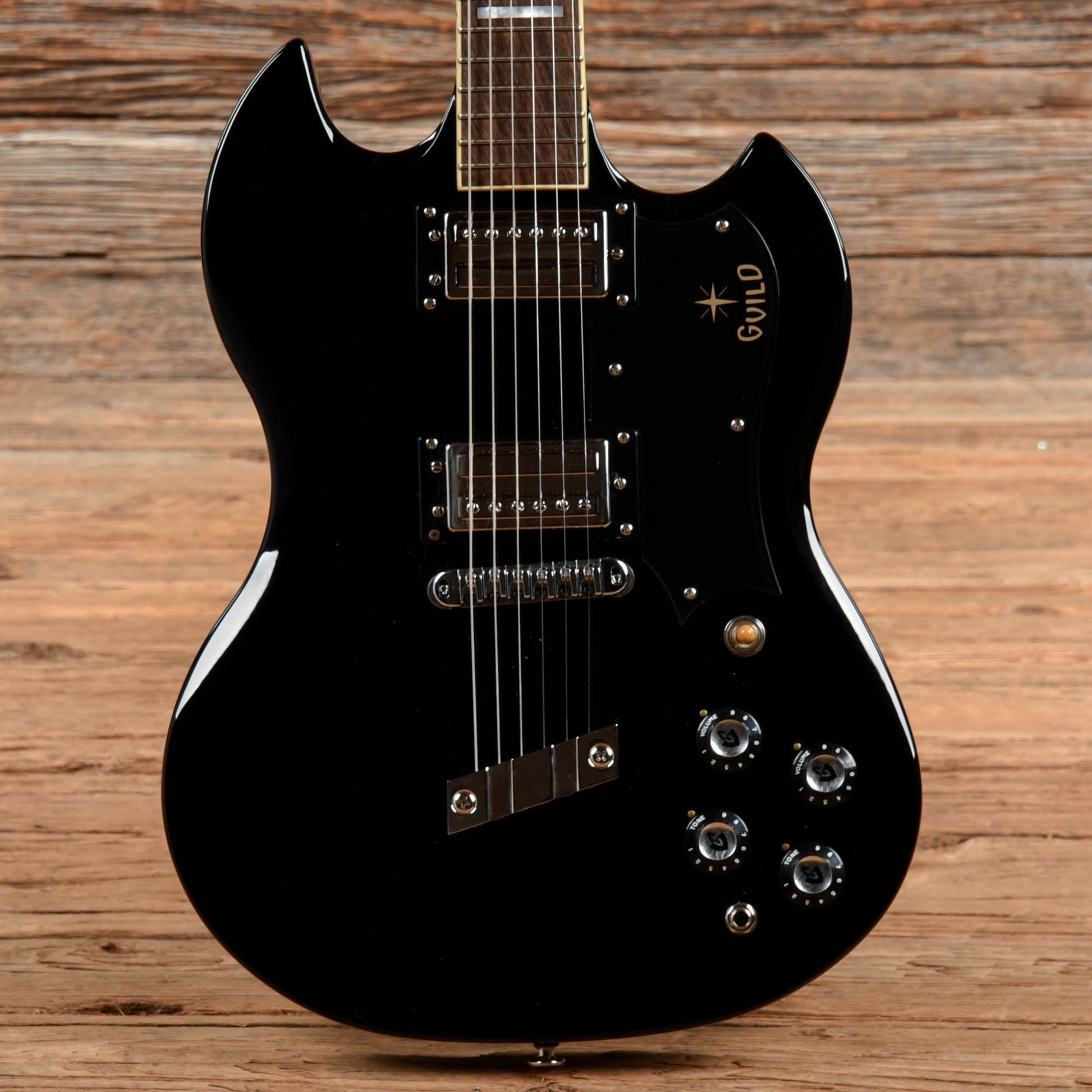 Guild Newark St. Collection S-100 Polara Black Electric Guitars / Solid Body