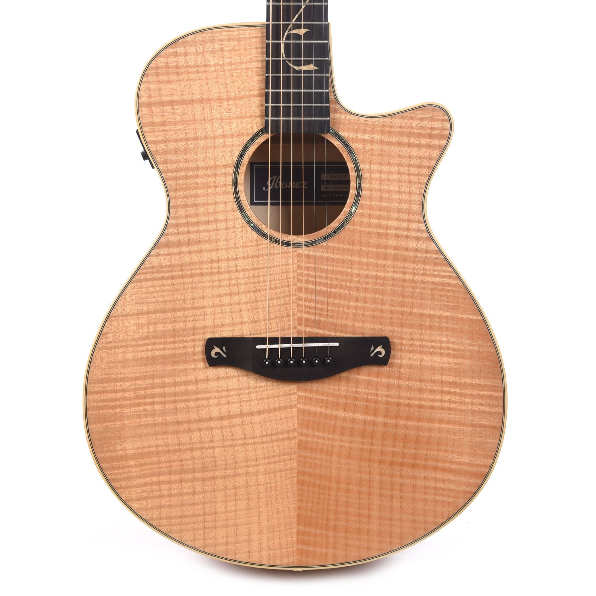 Ibanez AEG750 AEG Acoustic-Electric Flamed Maple Natural Acoustic Guitars / Built-in Electronics