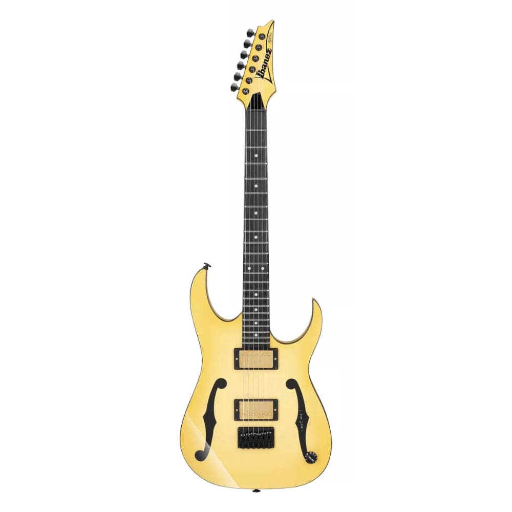 Ibanez PGM1000TACB Paul Gilbert Signature Aged Cream Burst Electric Guitars / Semi-Hollow