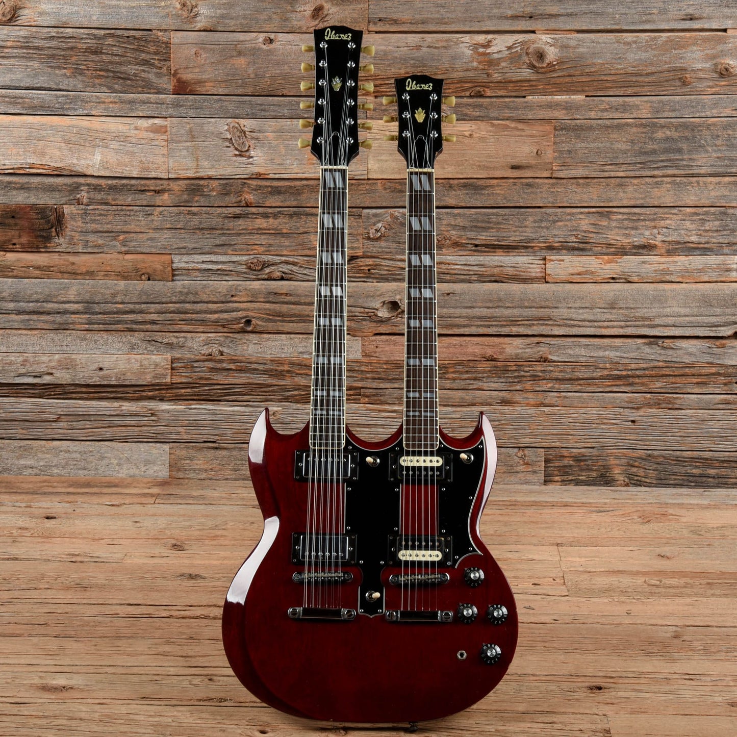 Ibanez SG Style 2402 Double Neck 6/12 Cherry 1970s Electric Guitars / Solid Body