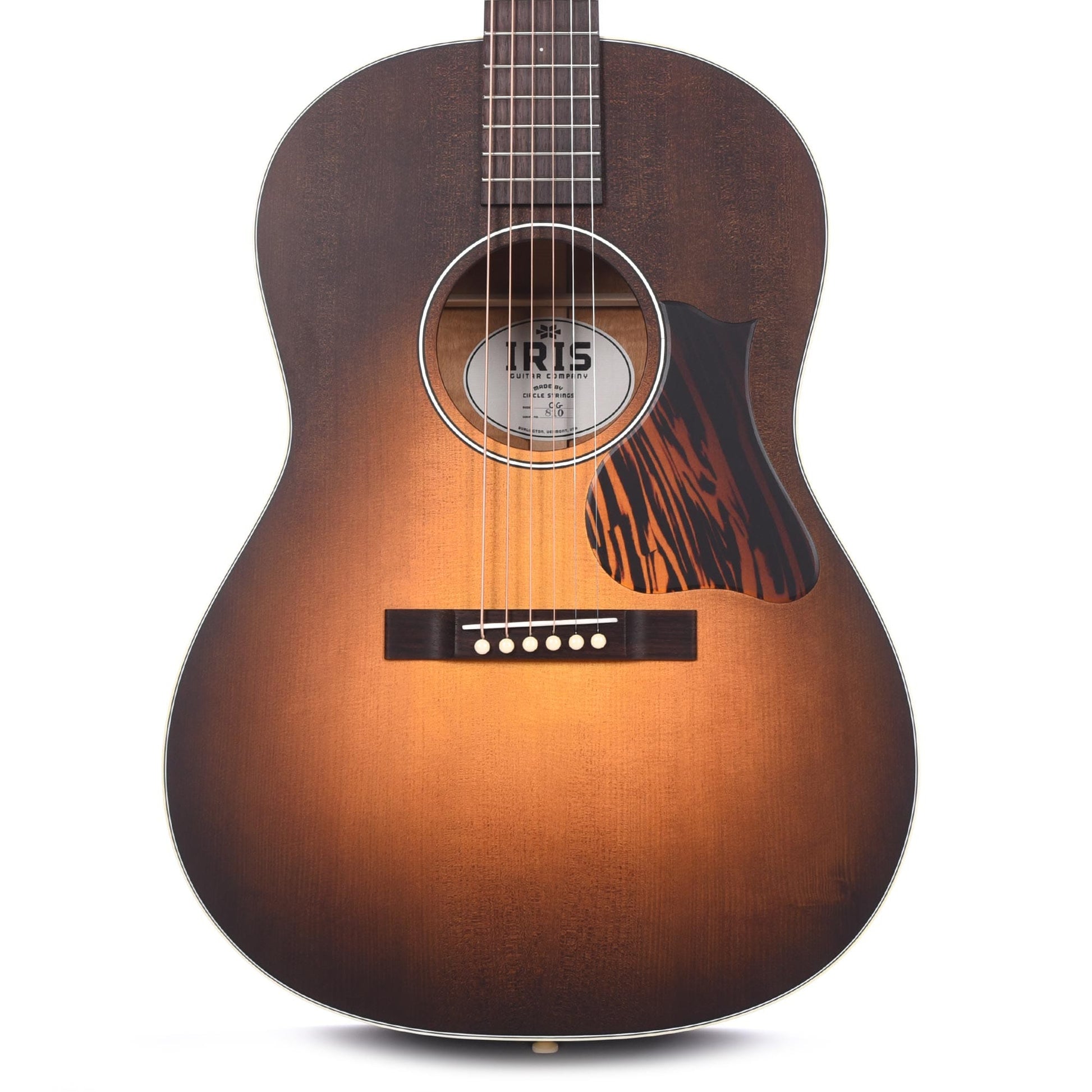 Iris OG Adirondack/Figured Mahogany Tobacco Burst Satin w/Firestripe Pickguard Acoustic Guitars / Dreadnought