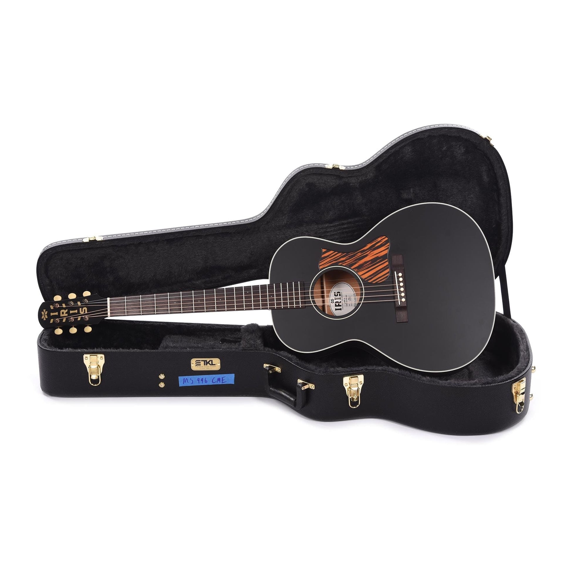 Iris MS-OO Sitka/Mahogany Black Satin w/Firestripe Pickguard Acoustic Guitars / Parlor