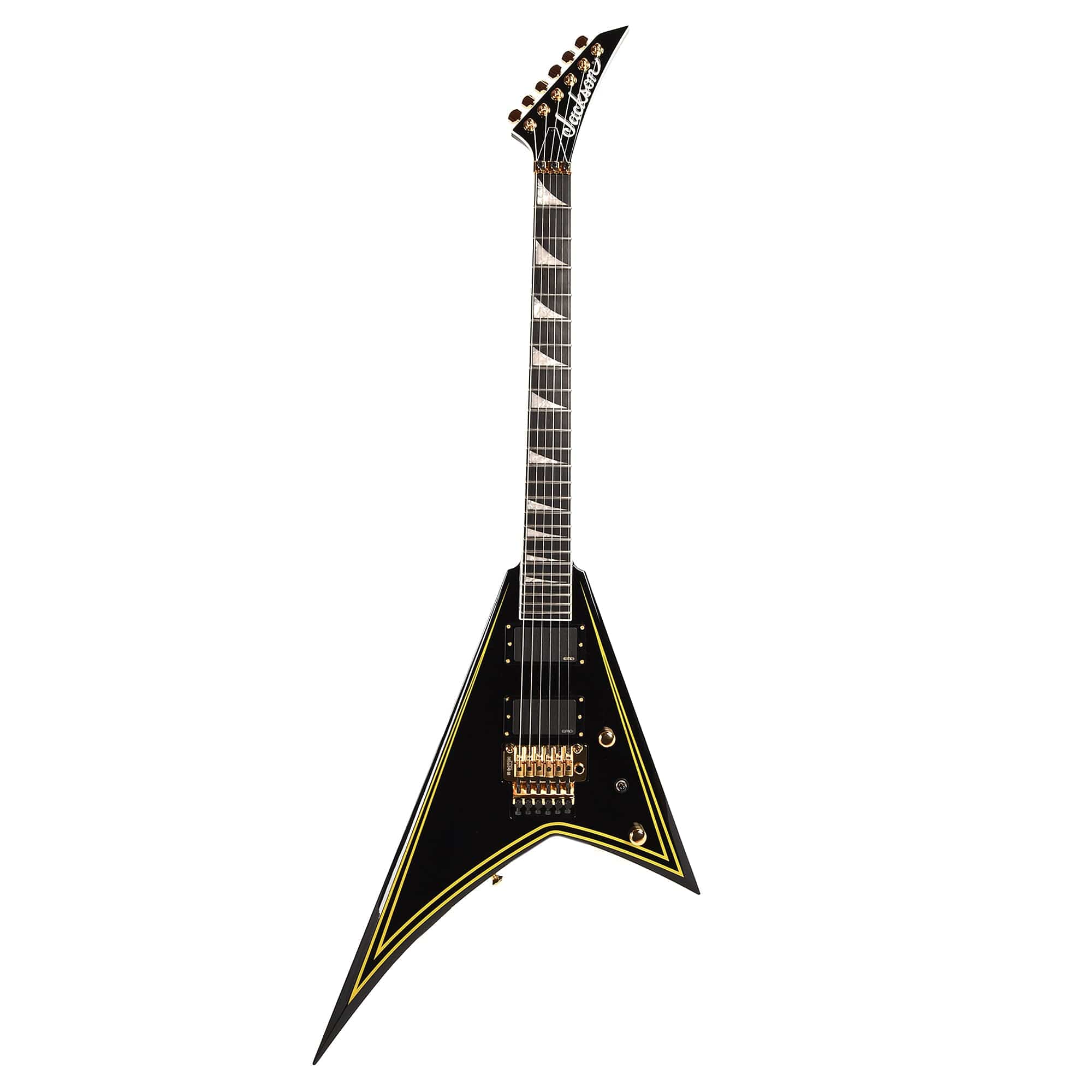 Jackson MJ Series Rhoads RR24MG Black w/Yellow Pinstripes Electric Guitars / Solid Body