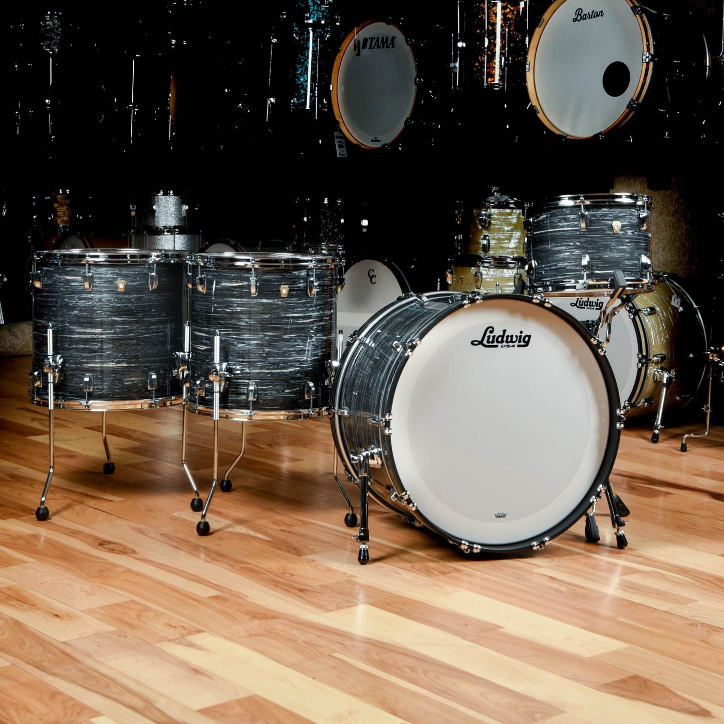 Ludwig Classic Maple 13/16/18/24 4pc. Drum Kit Vintage Black Oyster Drums and Percussion / Acoustic Drums / Full Acoustic Kits