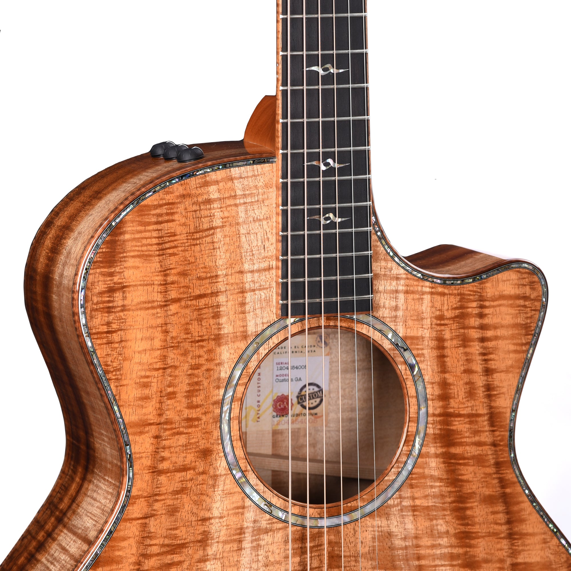 Taylor Custom Grand Auditorium AA Figured Hawaiian Koa Natural ES2 w/Hawaiian Koa Binding