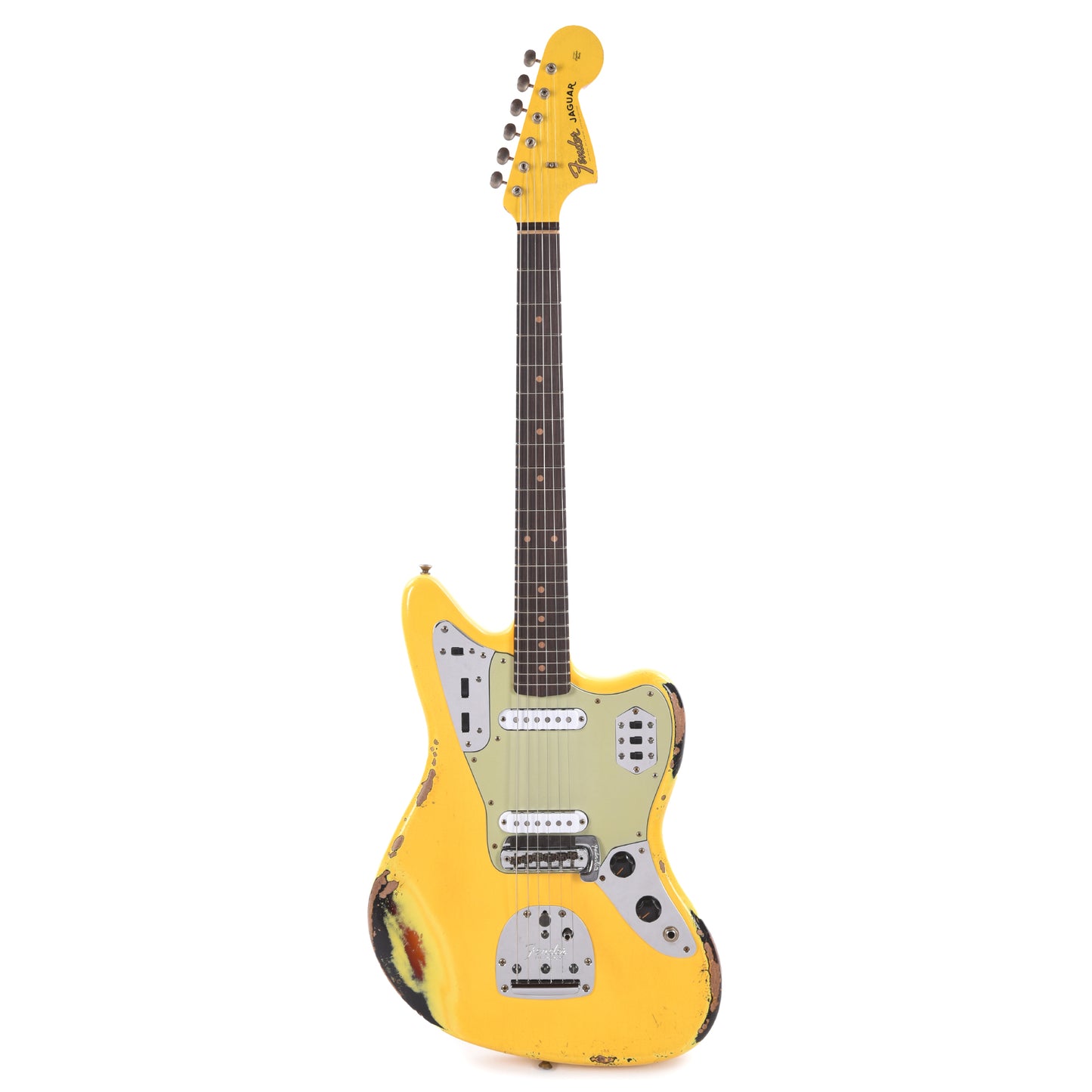 Fender Custom Shop 1962 Jaguar Heavy Relic Super Aged Graffiti Yellow Over 3-Color Sunburst