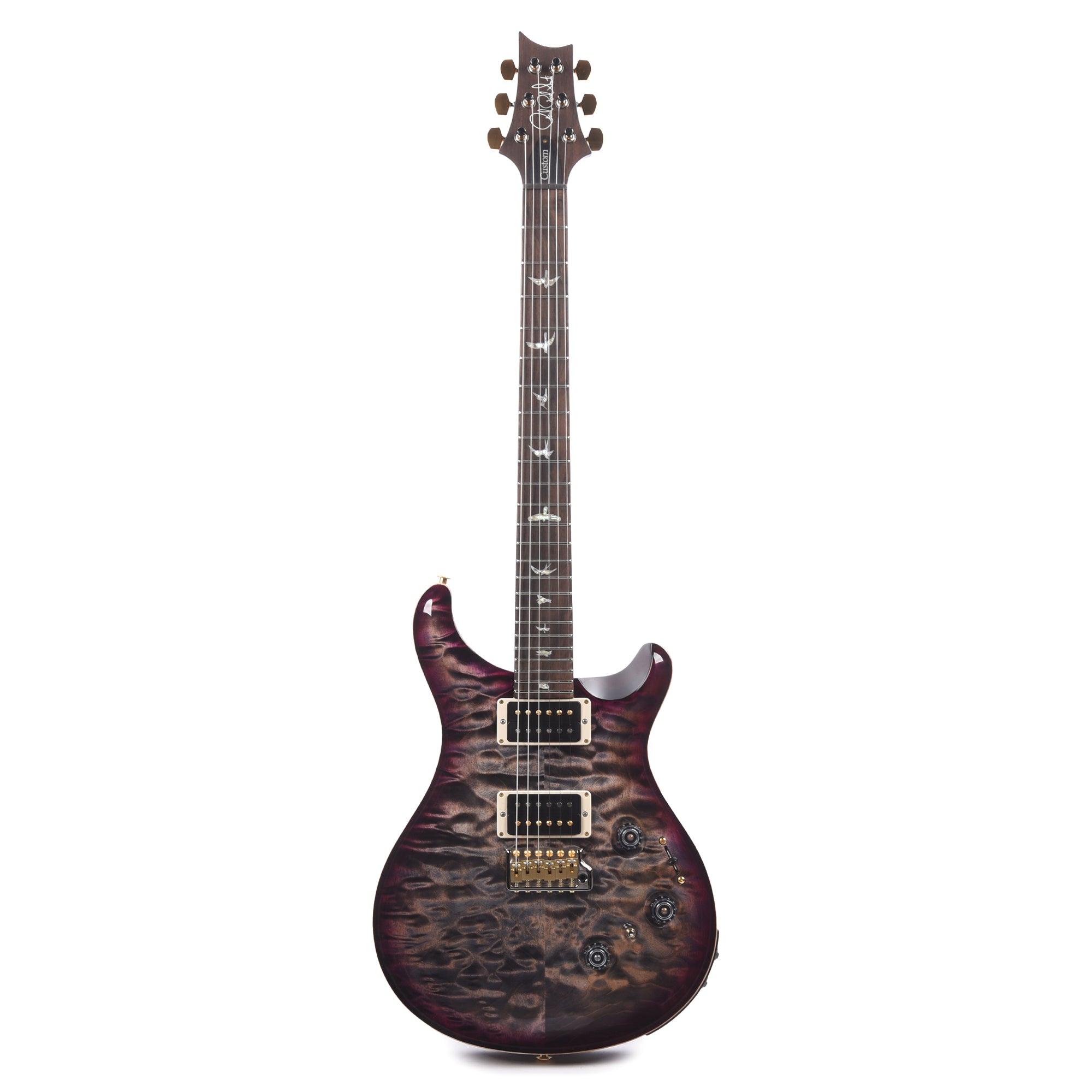 PRS Wood Library Custom 24 Piezo 10-Top Quilt Charcoal Purple Burst w/Brazilian Rosewood Fingerboard