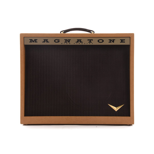 Magnatone Varsity Reverb 15W 1x12 Combo Amp Blonde w/ Oxblood Grill