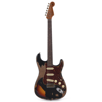 Fender Custom Shop Limited Edition Roasted 1961 Stratocaster Super Heavy Relic Aged Black Over 3-Color Sunburst