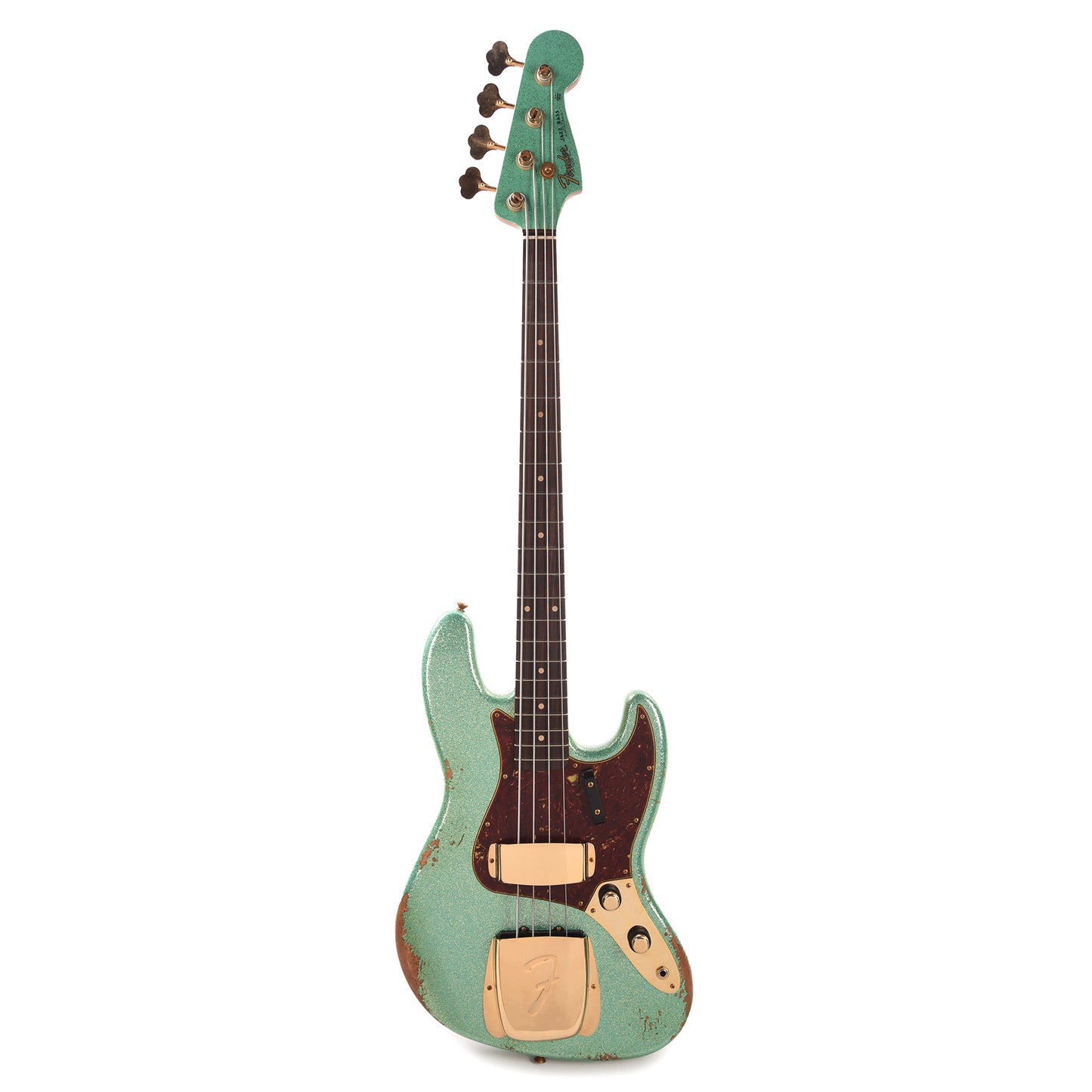 Fender Custom Shop 1960 Jazz Bass Heavy Relic Aged Sea Foam Green Sparkle w/Painted Headcap & Gold Hardware