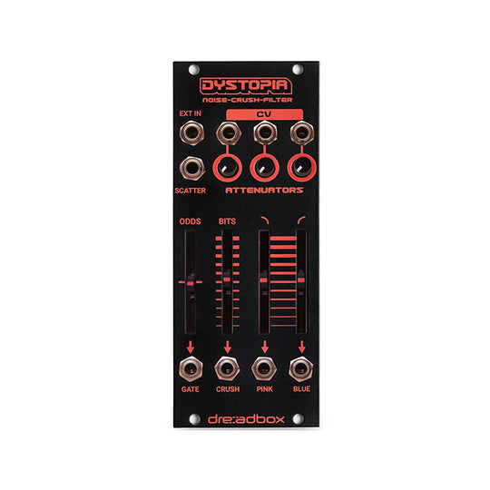 Dreadbox Dystopia Noise Generator, Bit Crusher, & Dual Filter Eurorack Module Black Light