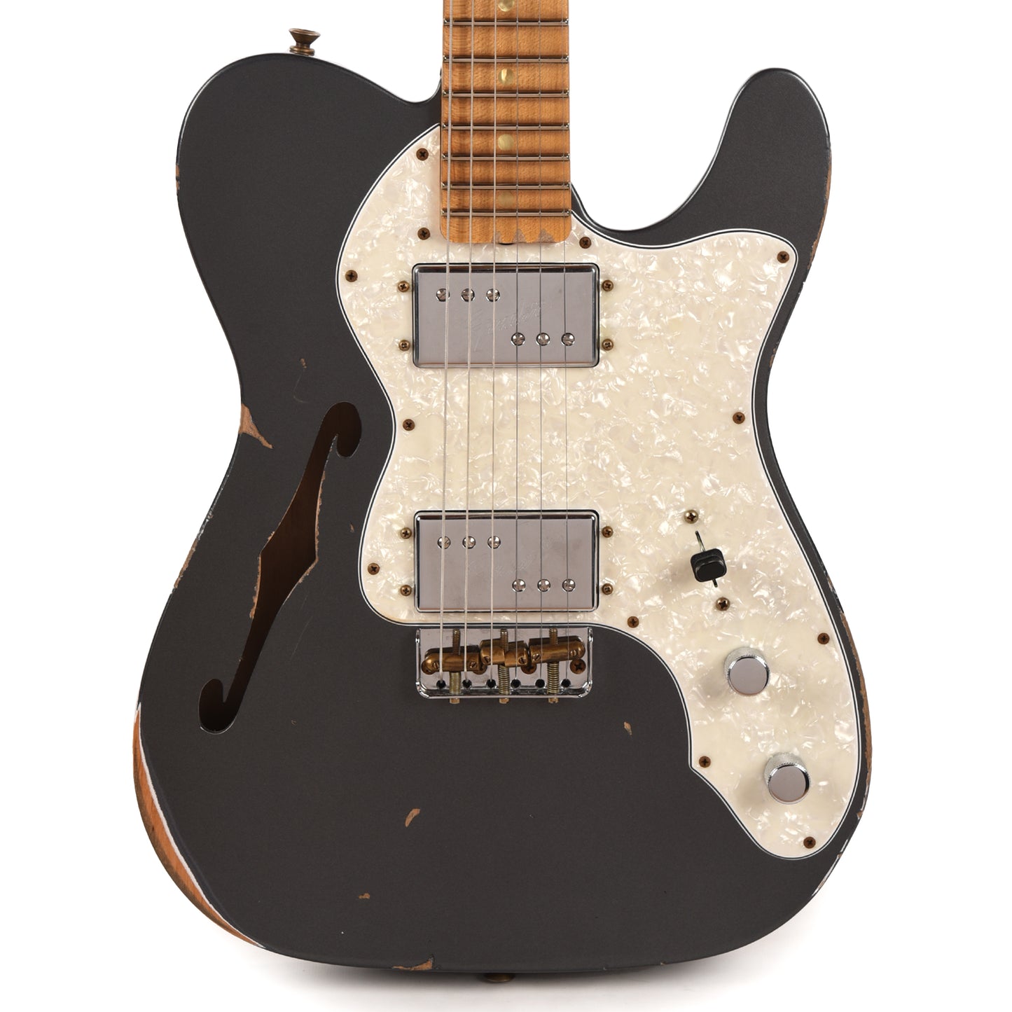 Fender Custom Shop Limited Edition "Bobbed" Telecaster Thinline Relic Super Aged Charcoal Frost Metallic