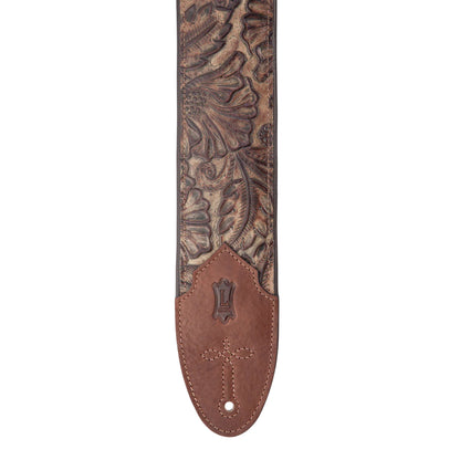 Levy's Sundance Series 3" Wide Embossed Leather Guitar Strap Brown