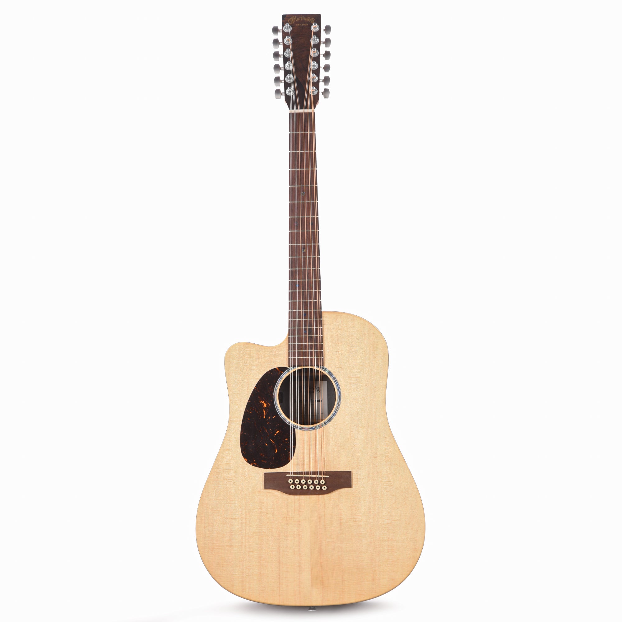 Martin DC-X2E 12-String Spruce/Brazilian Rosewood Pattern HPL Natural LEFTY