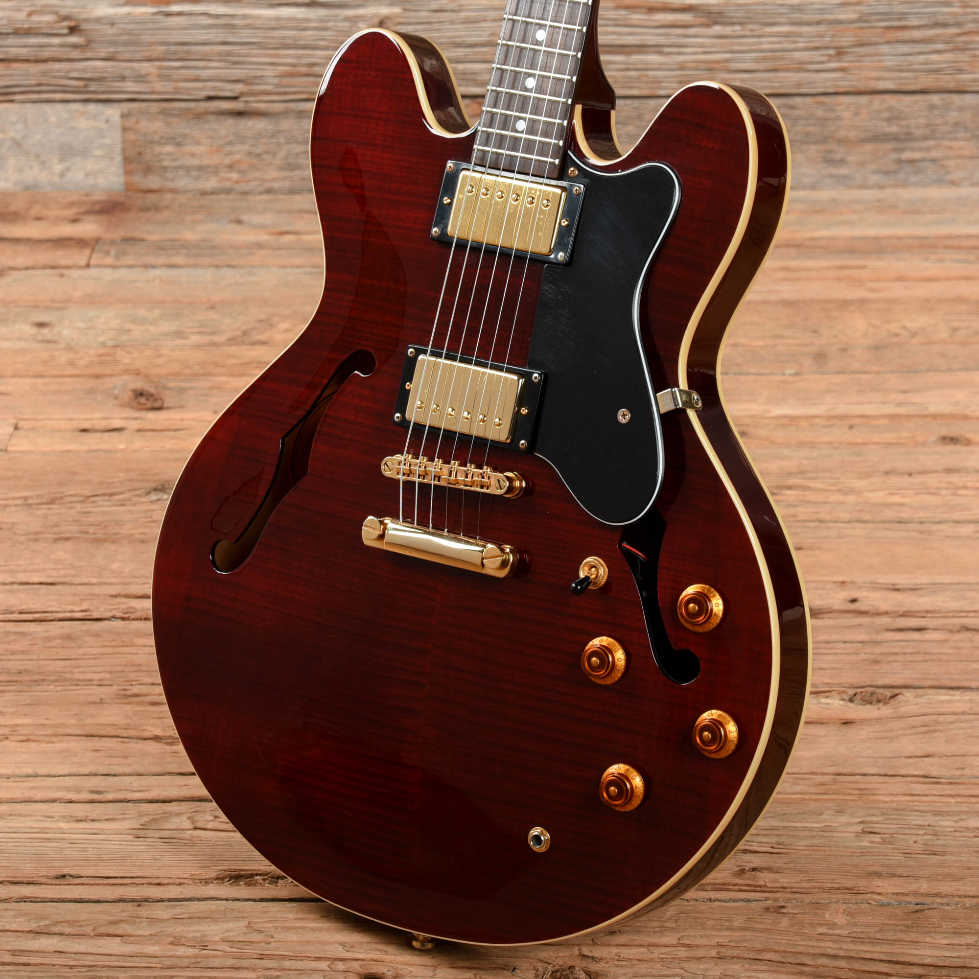 Epiphone Dot Deluxe Flame Wine Red 2005