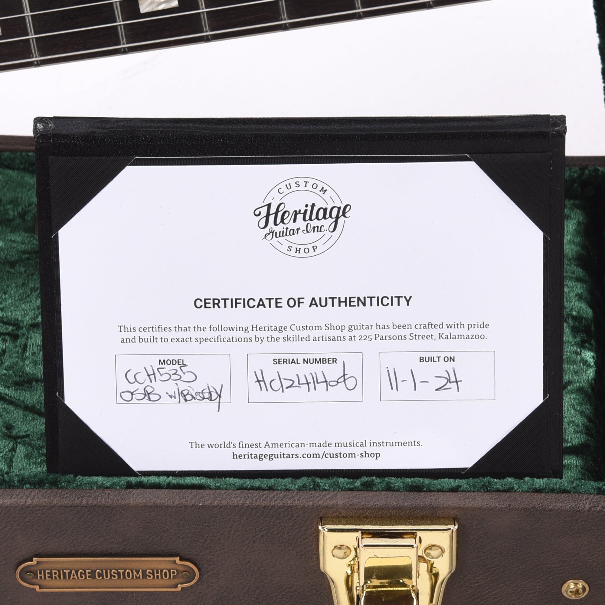 Heritage Custom Shop Core H-535 Semi-Hollow Body Original Sunburst w/Bigsby