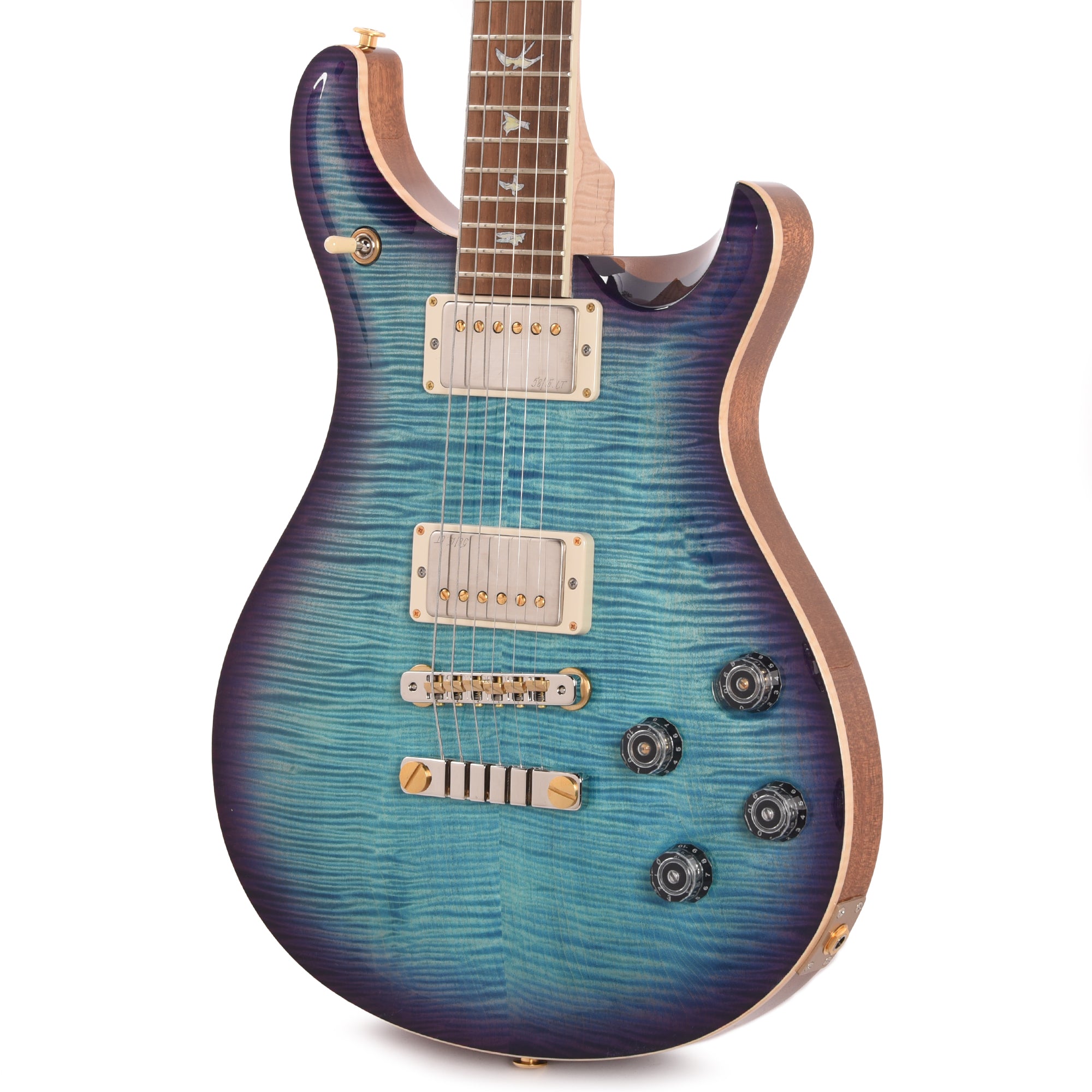 PRS Wood Library McCarty 594 10-Top Flame Aquableux Purple Burst w/Figured Stained Maple Neck & Brazilian Rosewood Fingerboard