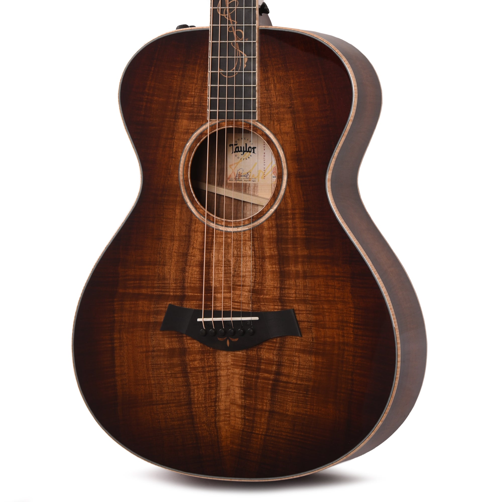 Taylor Custom Grand Concert AA Hawaiian Koa Shaded Edgeburst ES2 w/Figured Maple Binding