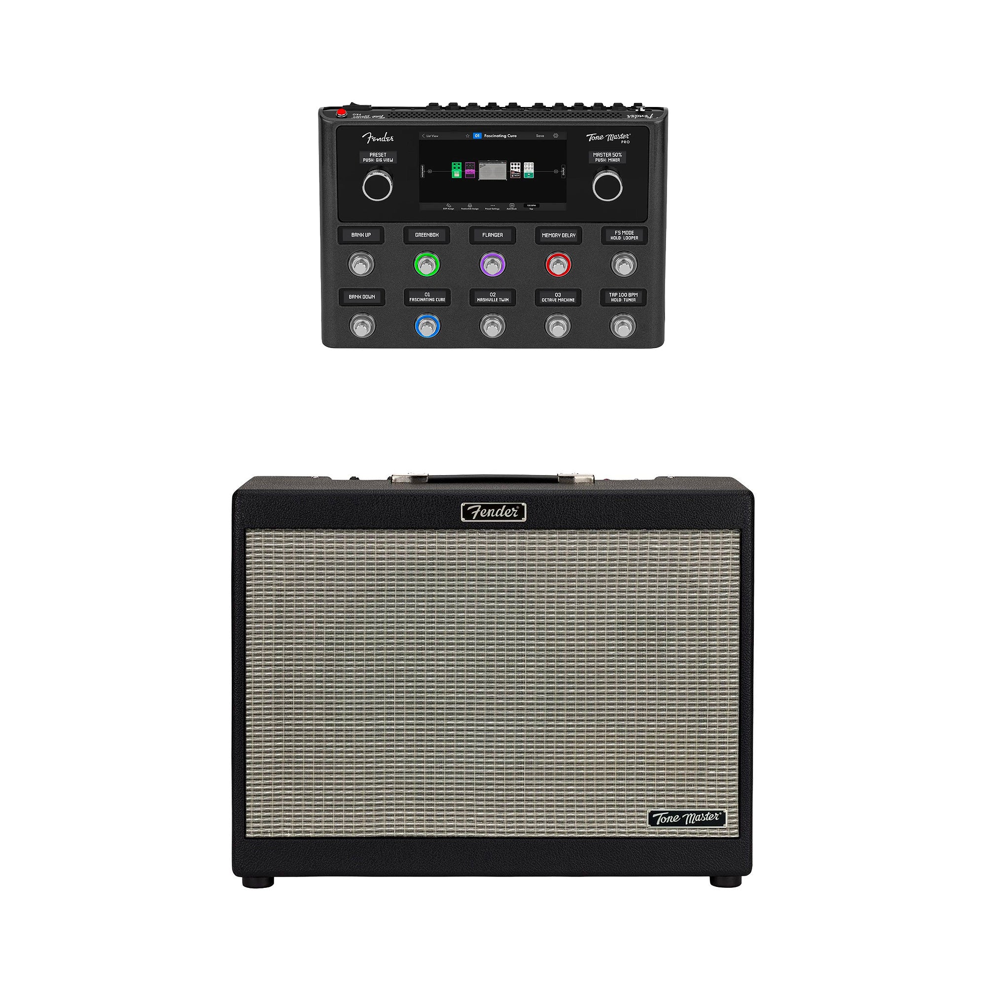 Fender Tone Master Pro Multi-Effects Guitar Workstation  and Tone Master FR-12 1x12 Powered Speaker Bundle