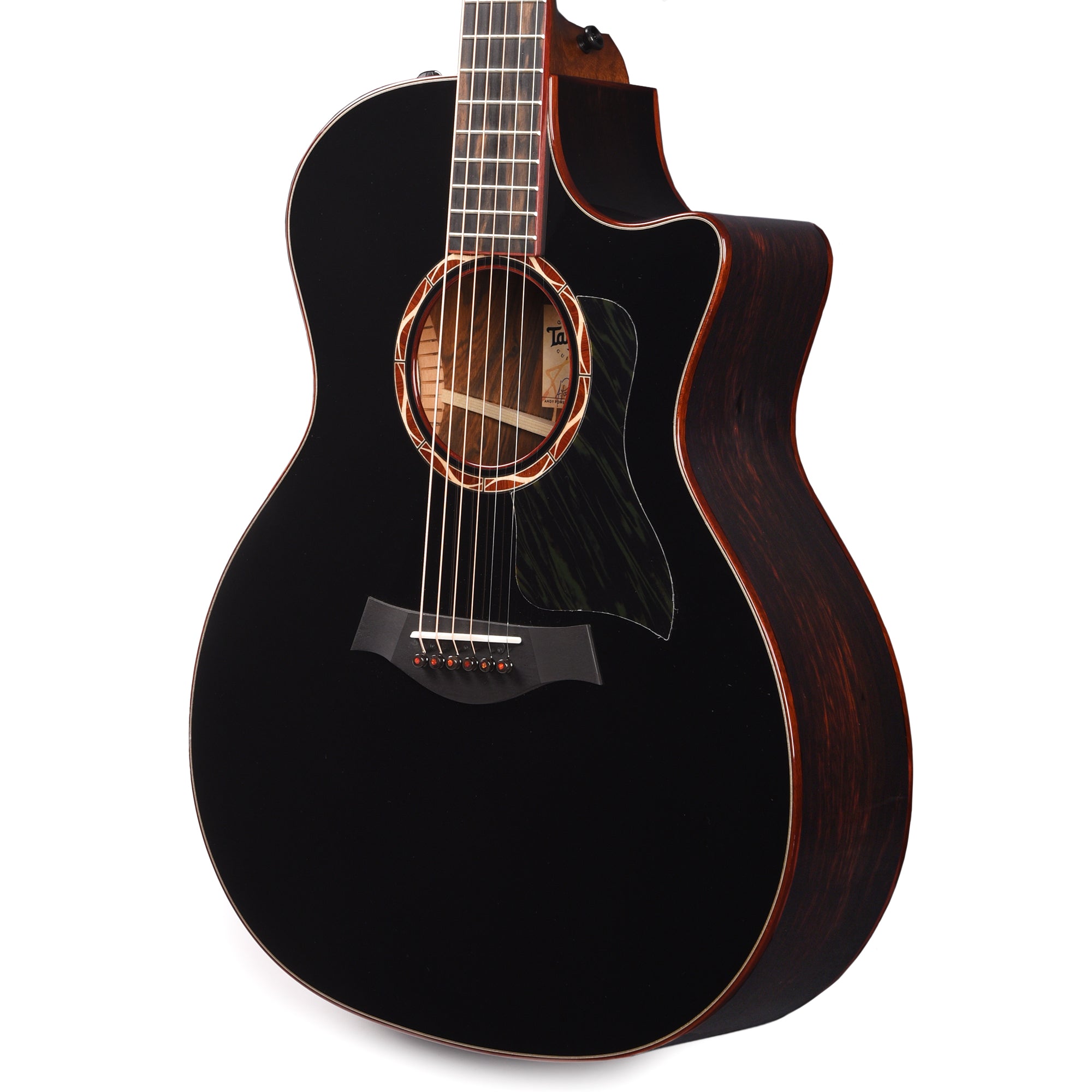 Taylor Custom Grand Auditorium Torrefied Sitka/Cocobolo Black Top ES2 w/Bloodwood Binding