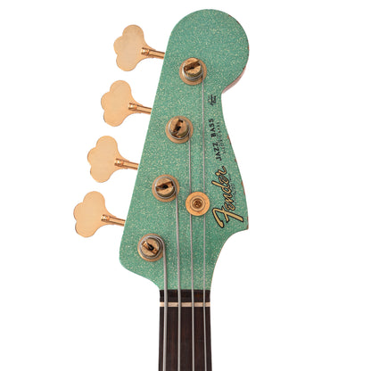 Fender Custom Shop 1960 Jazz Bass Heavy Relic Aged Sea Foam Green Sparkle w/Painted Headcap & Gold Hardware