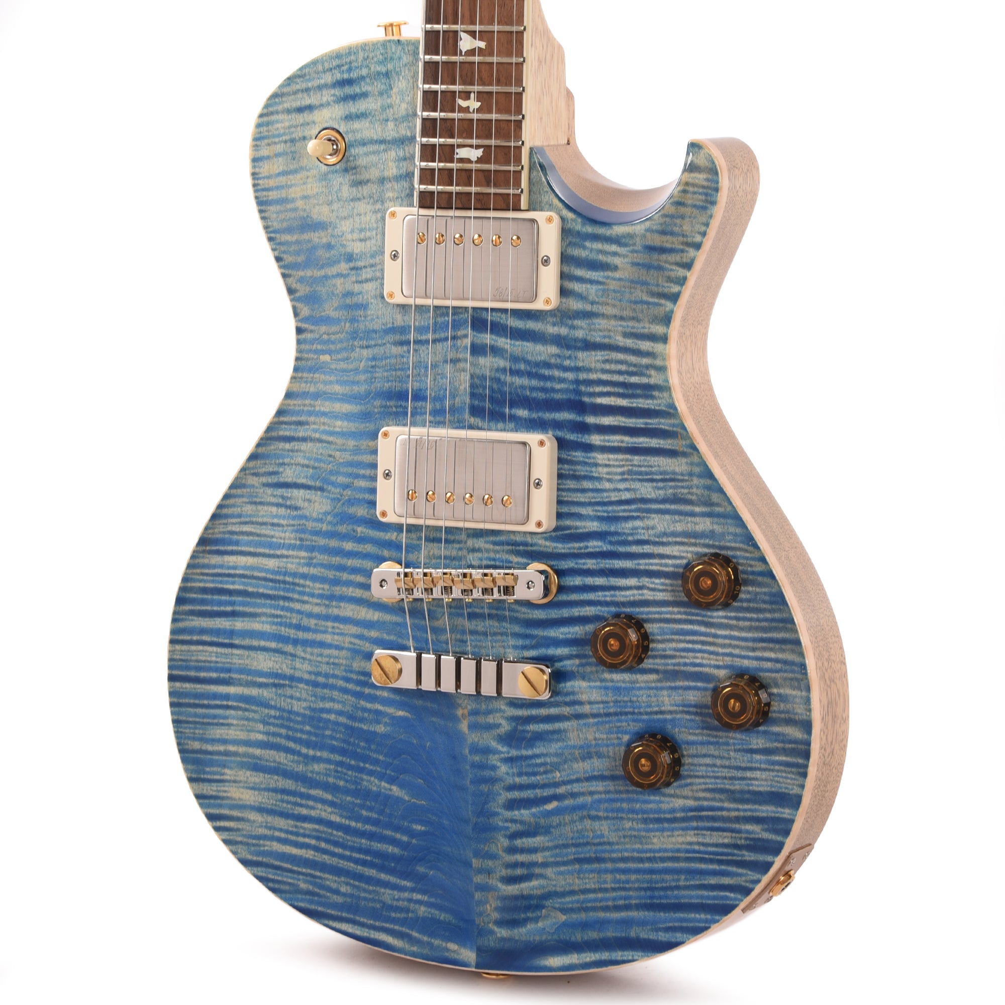 PRS Wood Library McCarty 594 Singlecut 10-Top Flame Faded Blue Jean w/Korina Body/Neck & Brazilian Rosewood Fingerboard