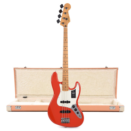 Fender Player II Jazz Bass MN Coral Red and Pacific Peach Hardshell Case Bundle