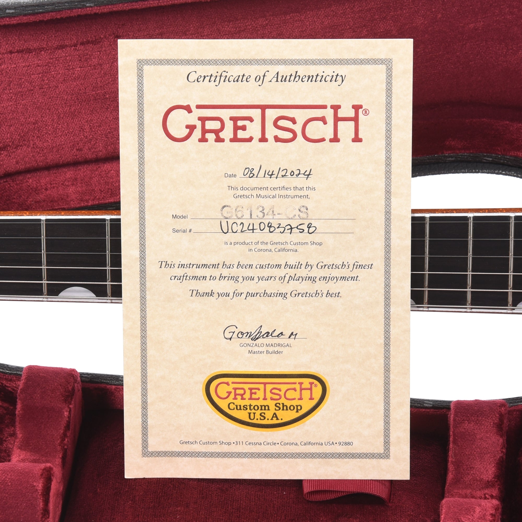 Gretsch Custom Shop G6134T-58 Penguin NOS Medium Palomino Metallic Master Built by Gonzalo Madrigal