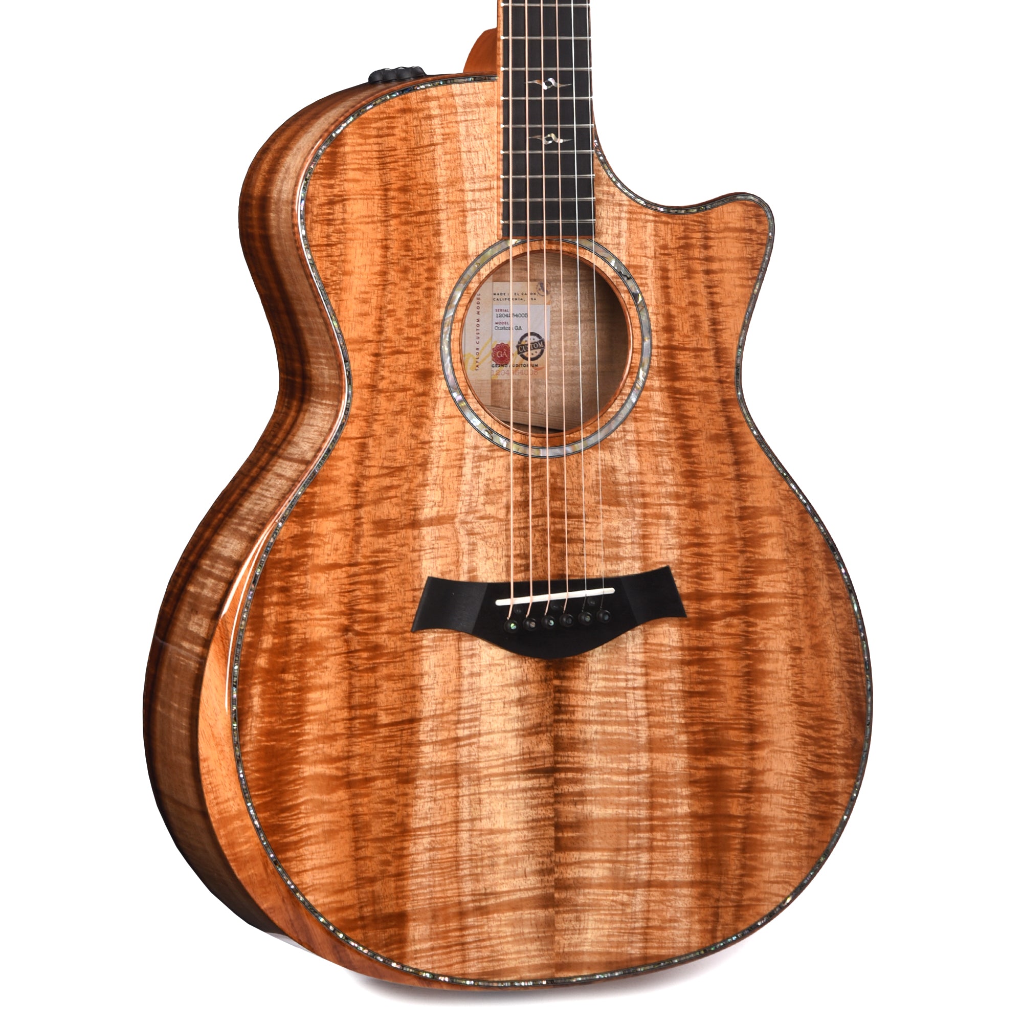 Taylor Custom Grand Auditorium AA Figured Hawaiian Koa Natural ES2 w/Hawaiian Koa Binding