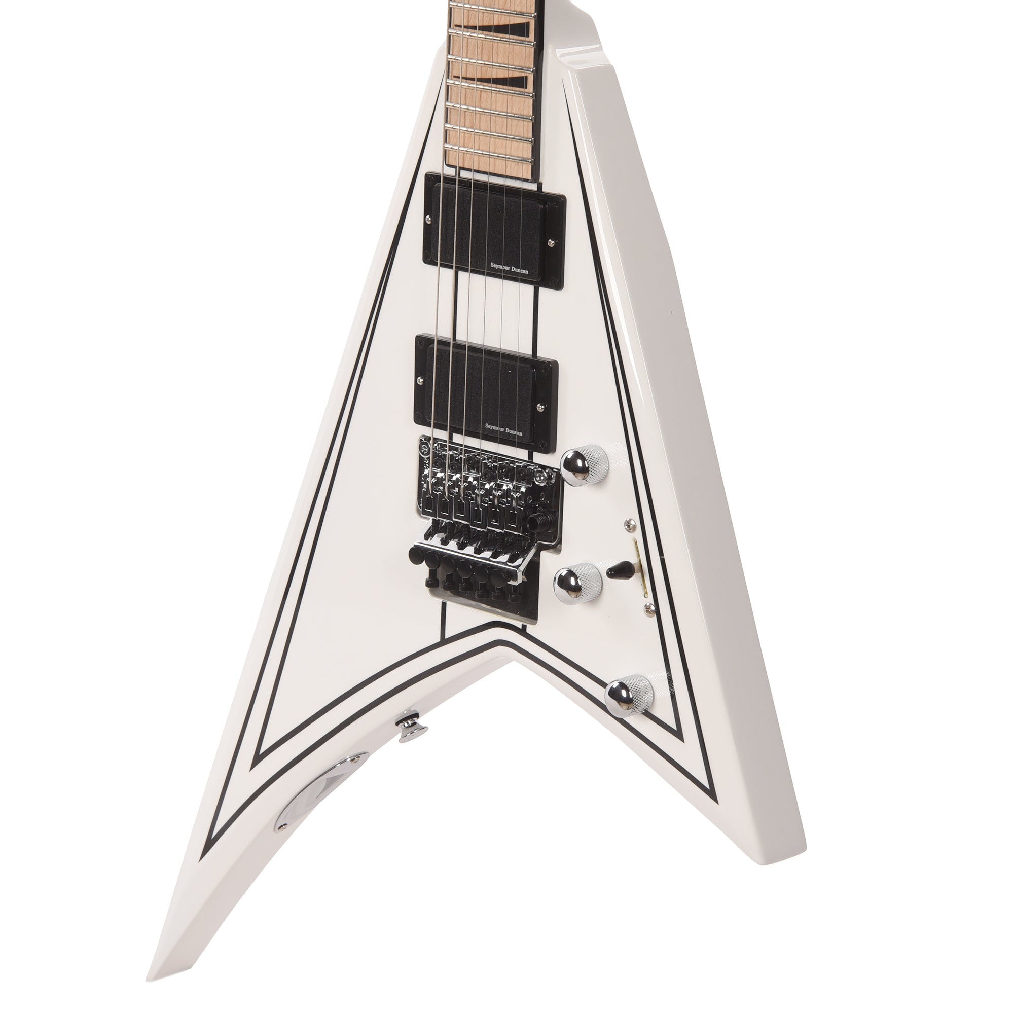 Jackson X Series Rhoads RRX24M Snow White with Black Pinstripes