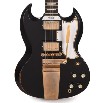 Gibson Custom Shop Murphy Lab 1961 Les Paul/SG Standard "CME Spec" Heavy Antique Ebony Heavy Aged w/Maestro Vibrola